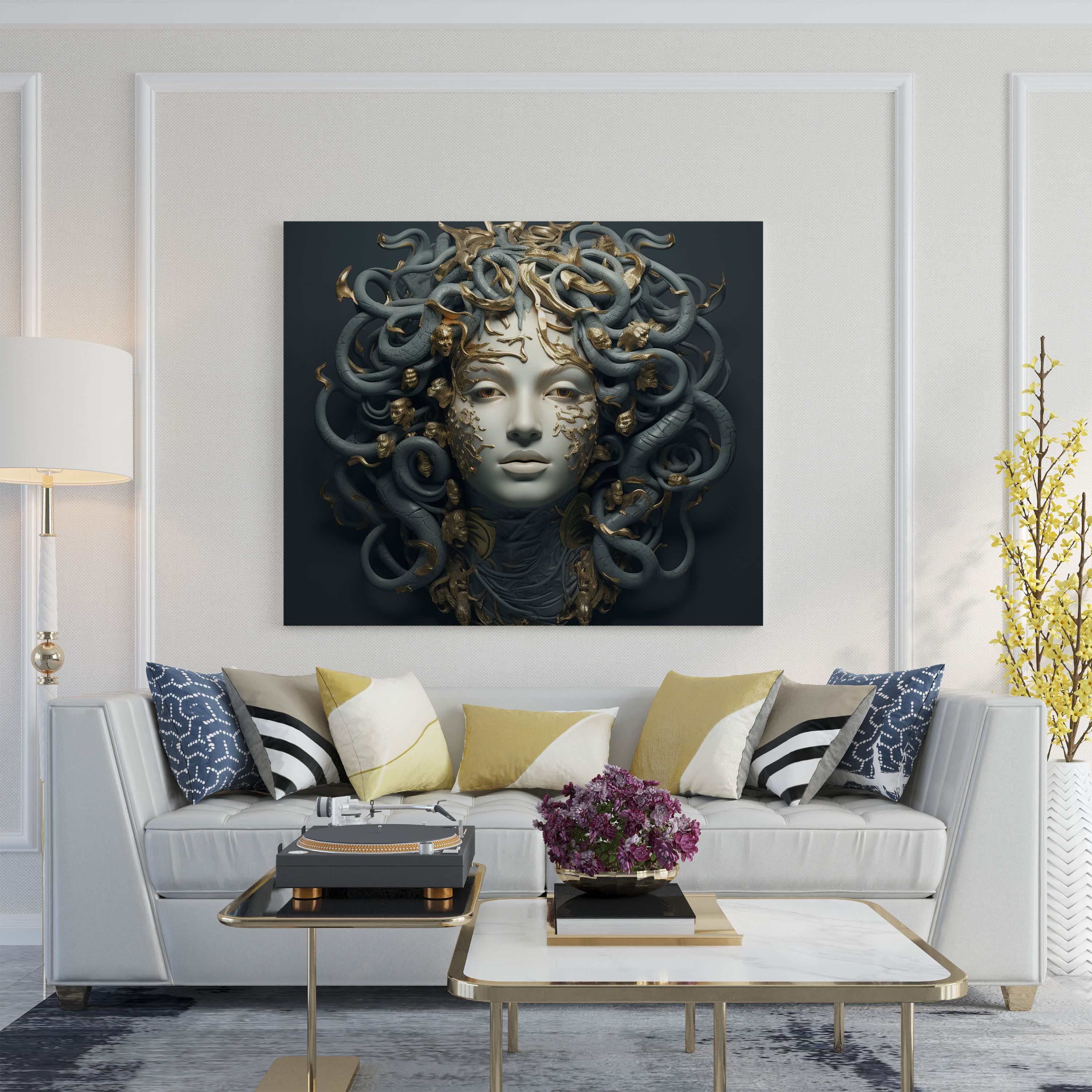 Medusa Greek Sculpture Collage Print - Medusa, Wall Decoration, Modern Twist, Art