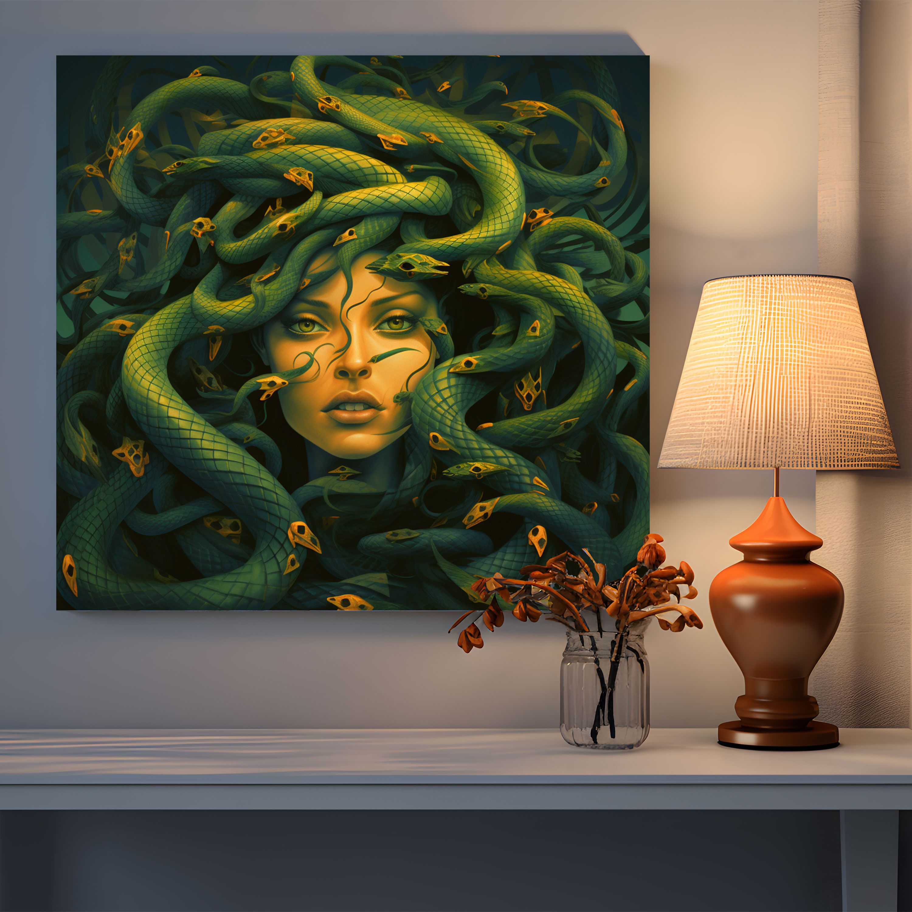 Medusa Schlangen Wandkunst - Wandkunst Dekoration für Zuhause