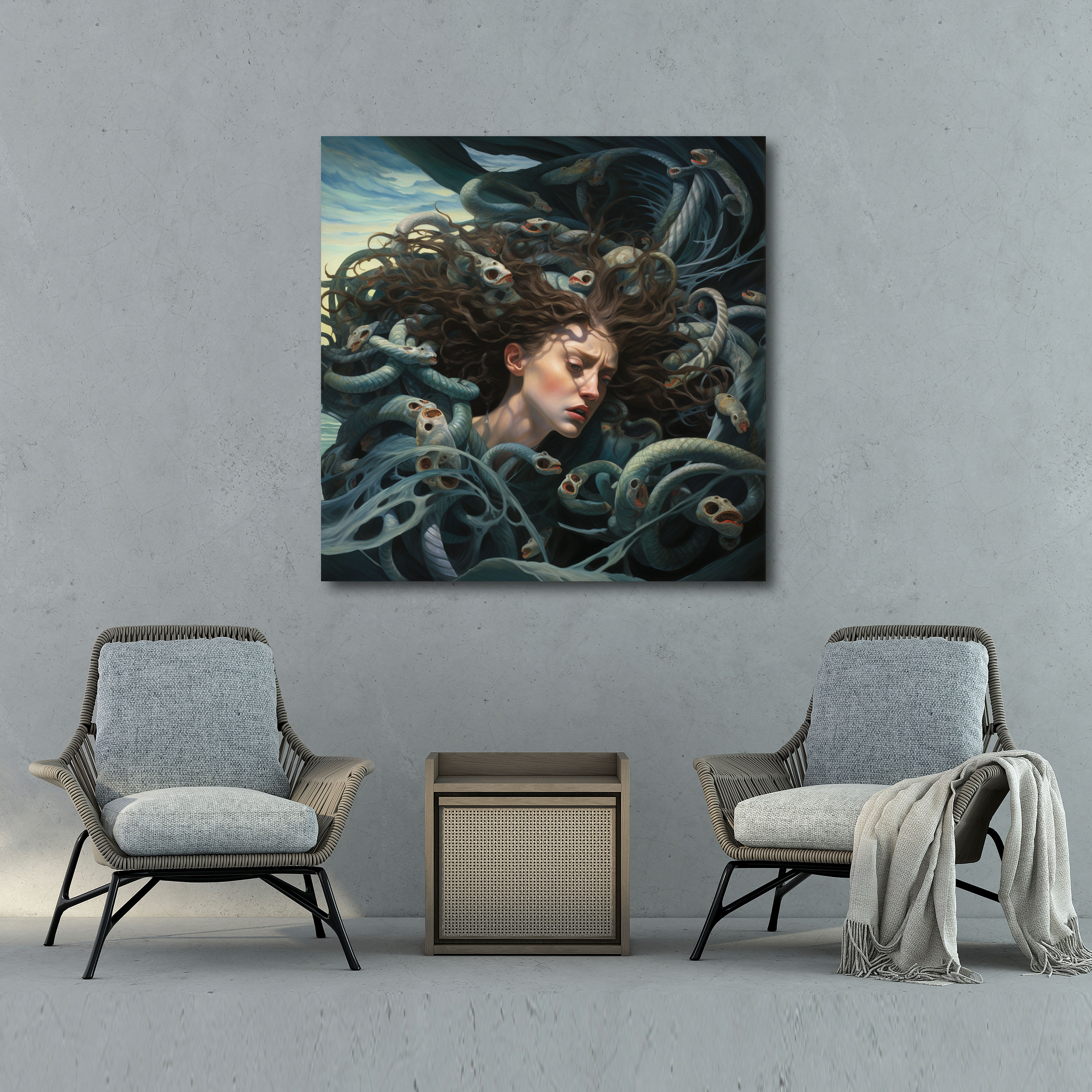 Medusa Rönesans Kanvas Tablo - Duvar Dekorasyonu Sofistike