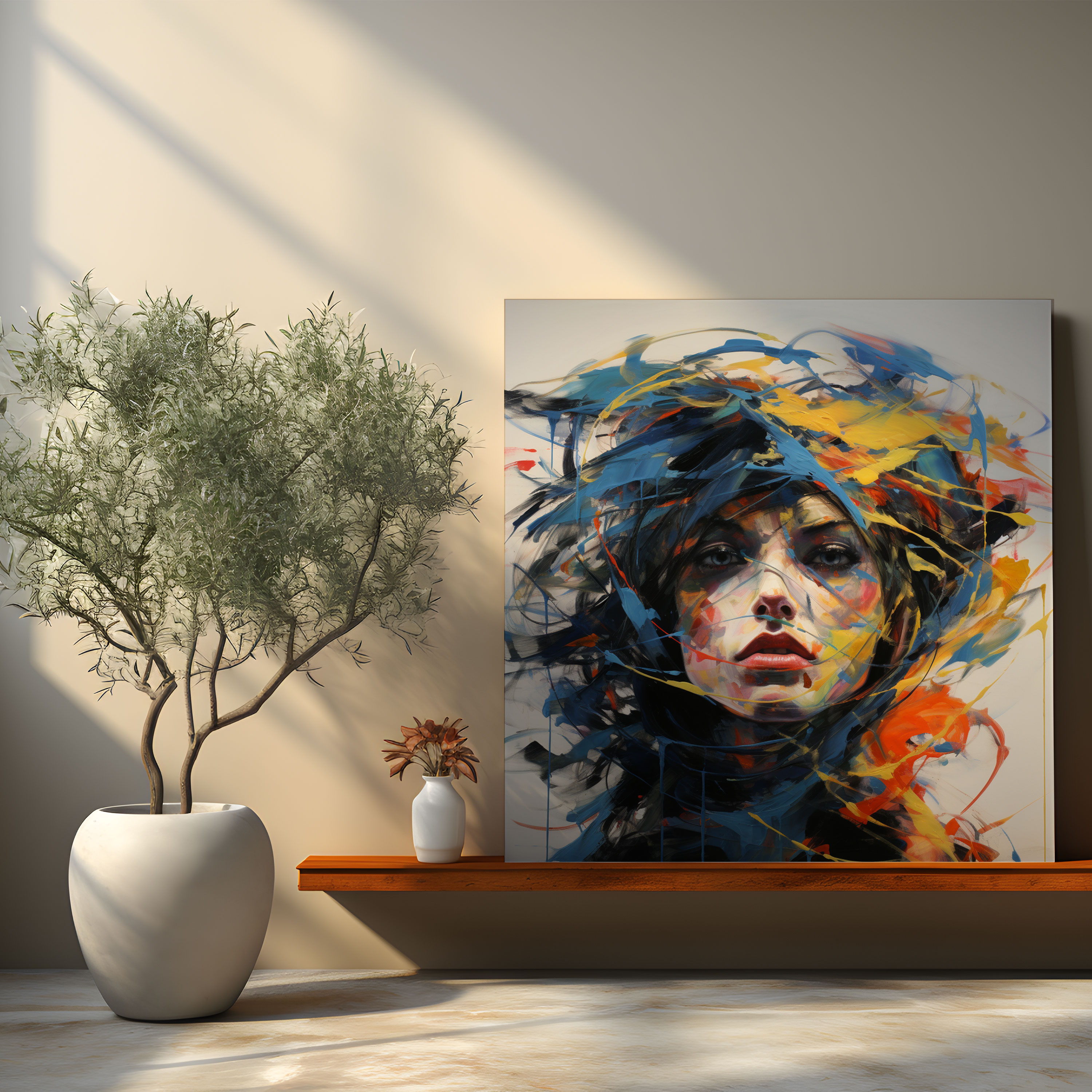 Medusa Expressionist Canvas Print - Medusa, Wall Art, Abstract Expressionist, Depth