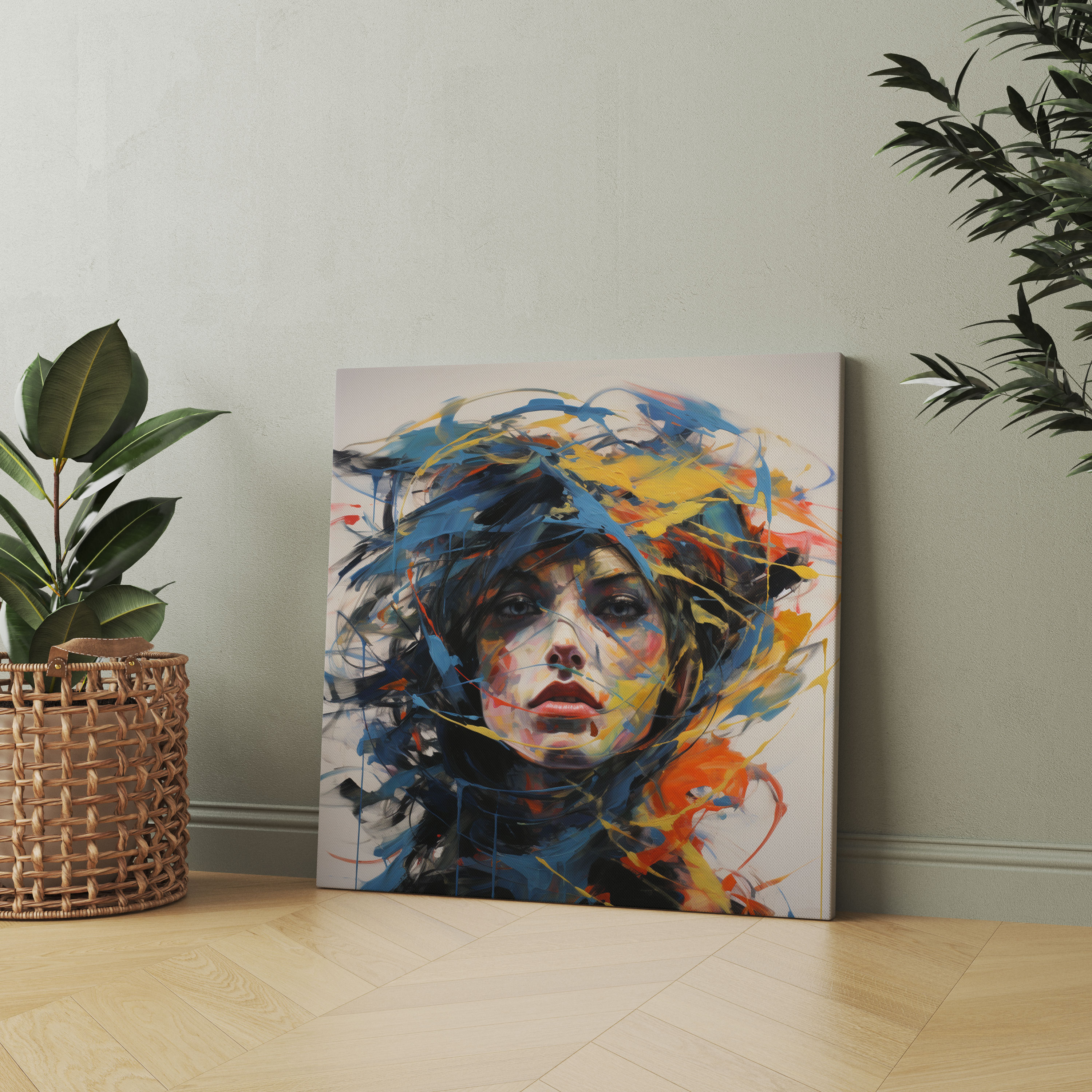 Medusa Expressionist Canvas Print - Medusa, Wall Art, Abstract Expressionist, Depth
