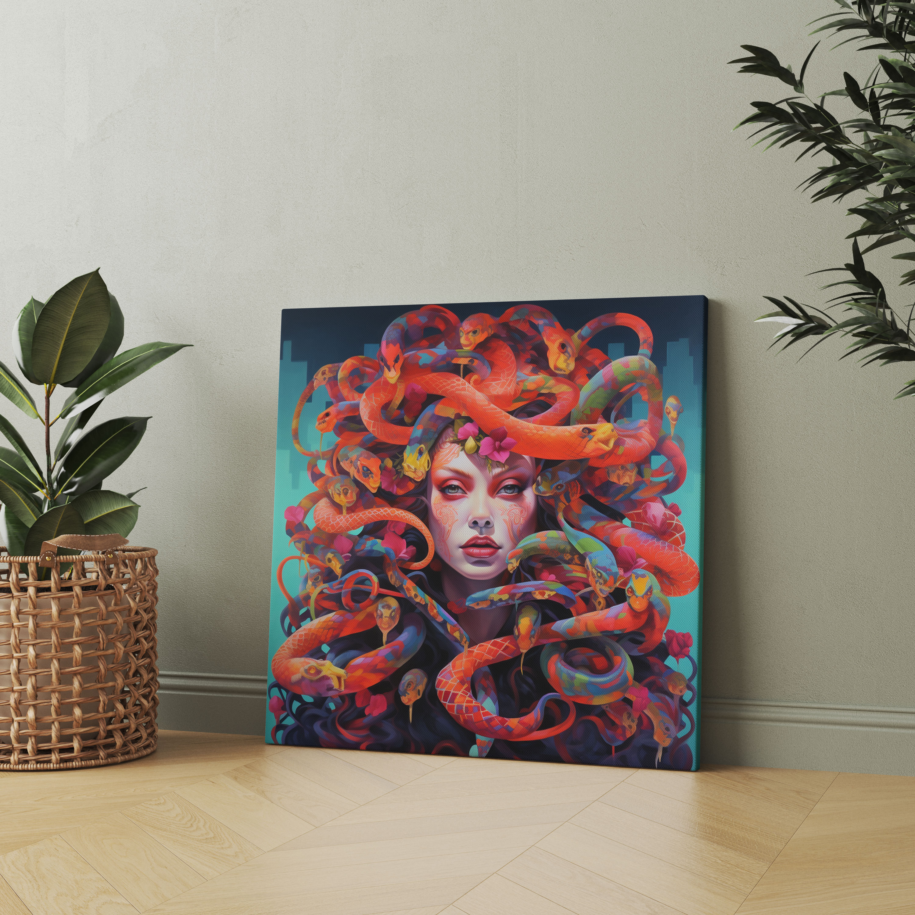 Medusa Canvas Print - Medusa, Canvas, Snakes, Acrylic Painting