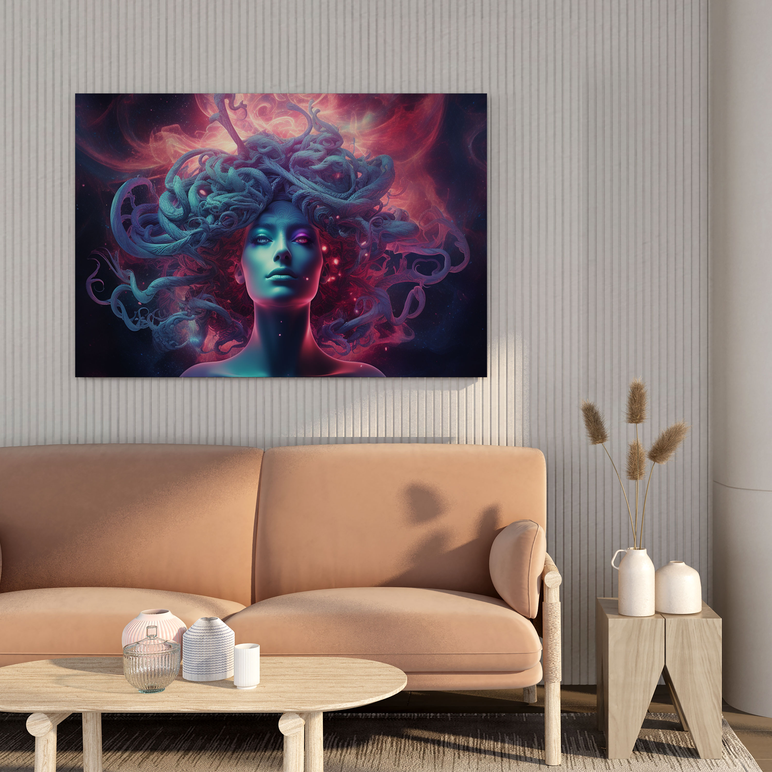 Medusa Wall Art - Medusa, Canvas, Cosmic Space, Home Decoration