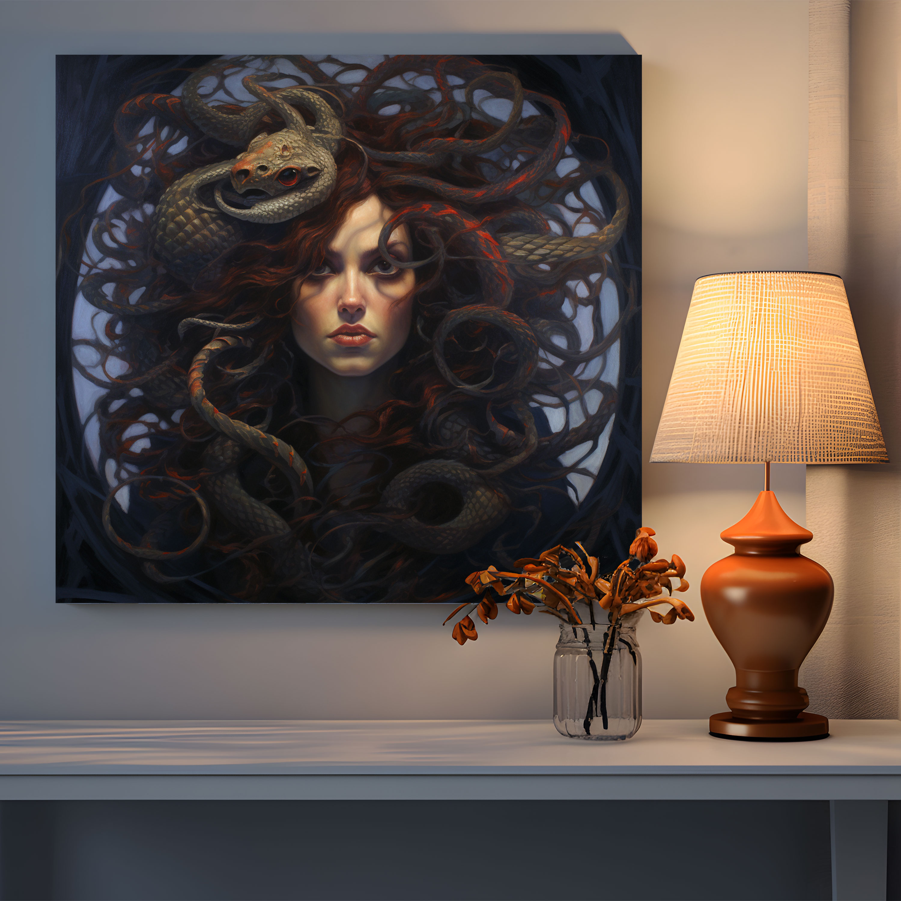 Medusa Duvar Dekorasyonu - Detaylı Medusa Figürü Ev Dekorasyonu
