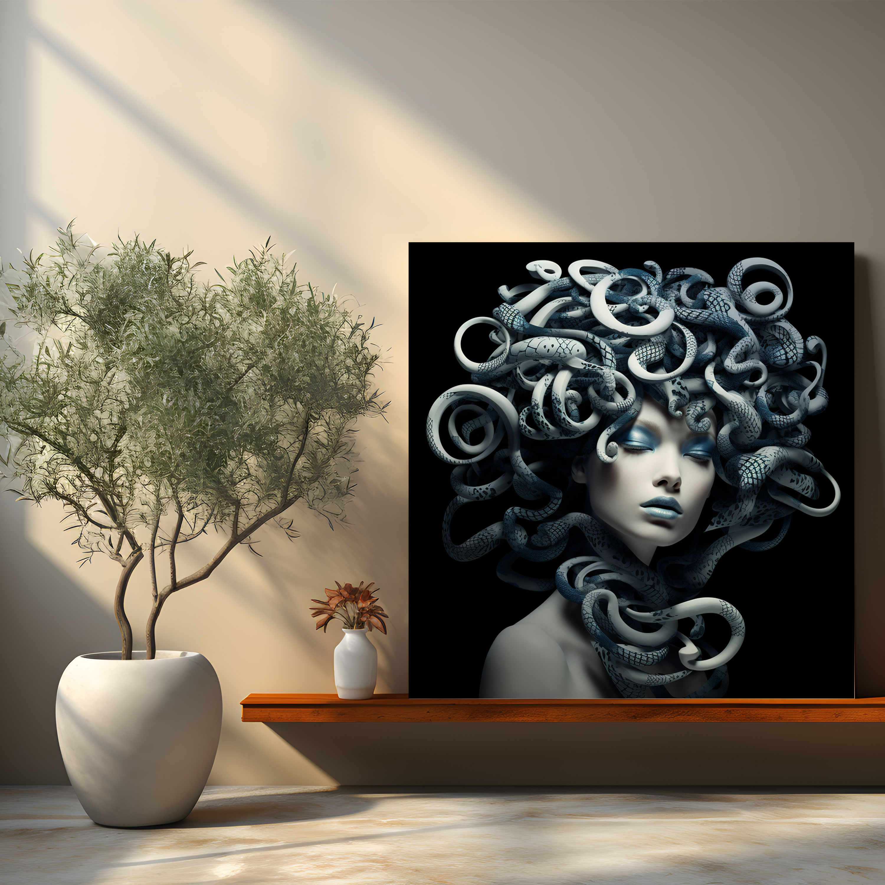 Medusa Canvas Print - Medusa, Canvas Wall Art, Intricate Pattern, Snake Hair