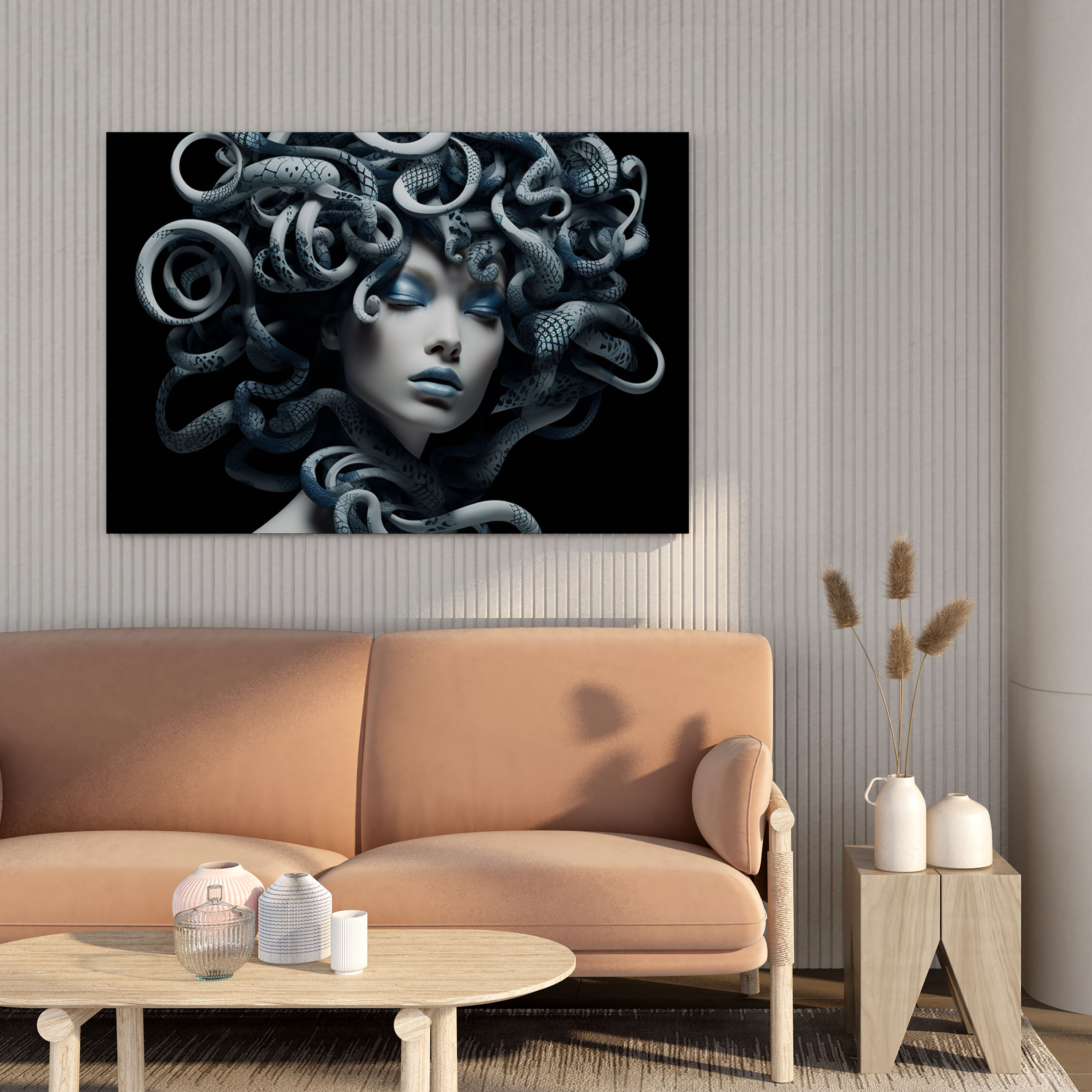 Medusa Canvas Print - Medusa, Canvas Wall Art, Intricate Pattern, Snake Hair