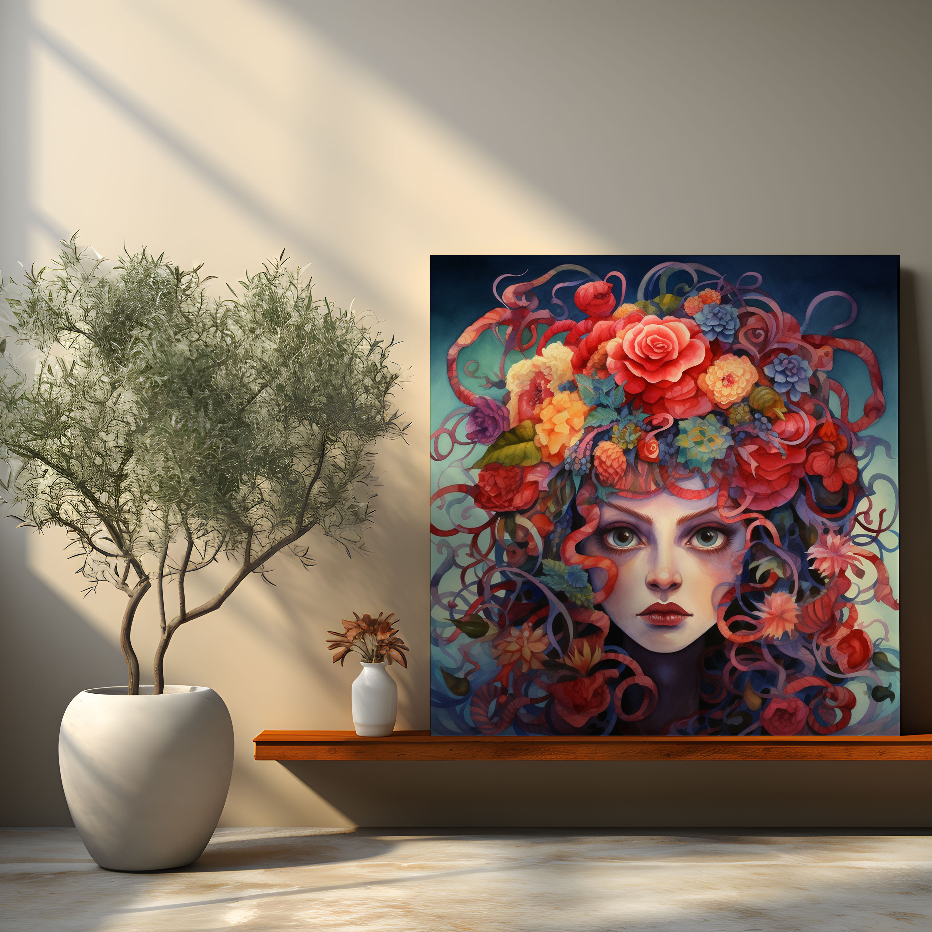 Medusa Canvas Print - Medusa, Wall Art, Medusa, Watercolor Art