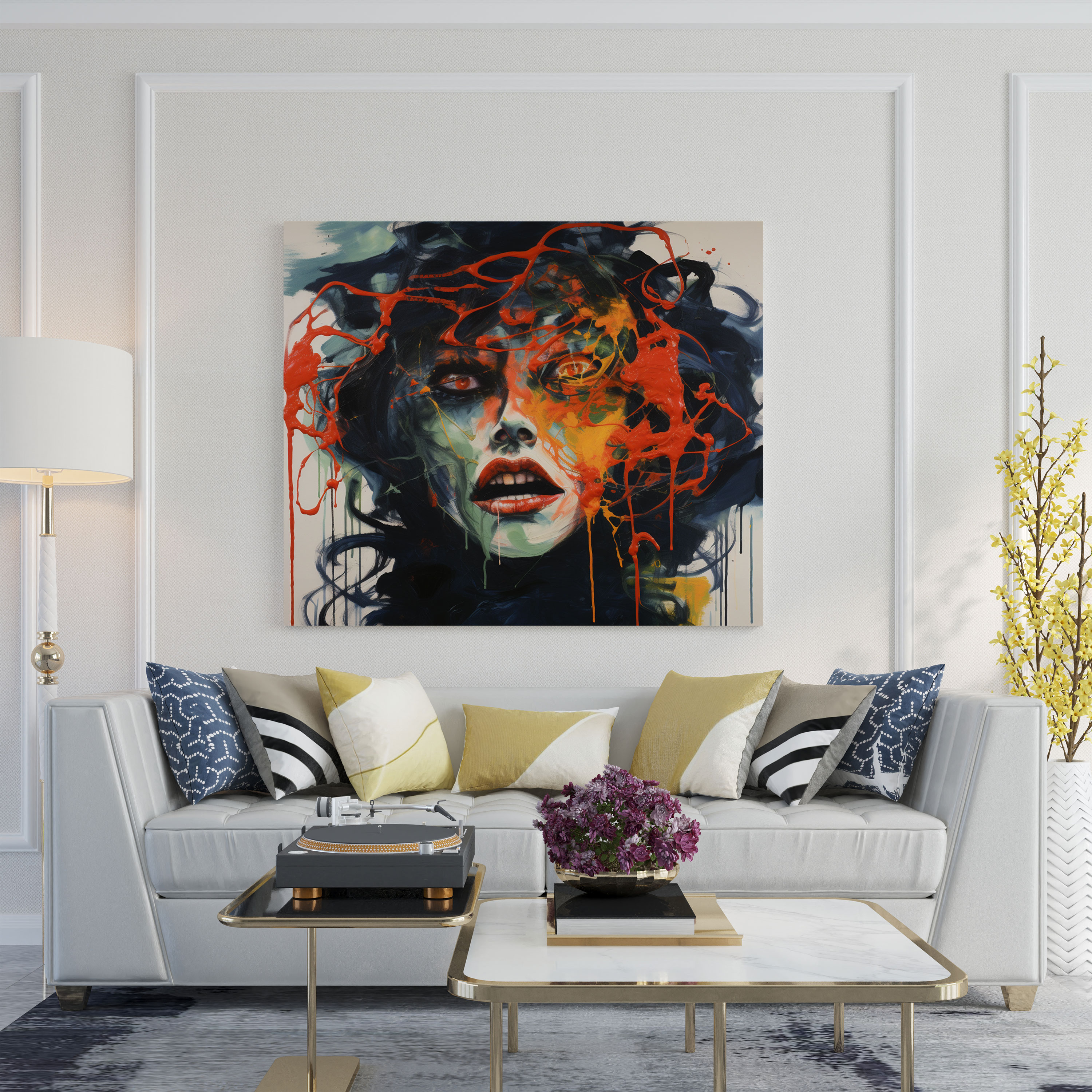 Medusa Wall Decoration - Medusa, Canvas Wall Art, Neo-Expressionist Artwork, Canvas Print