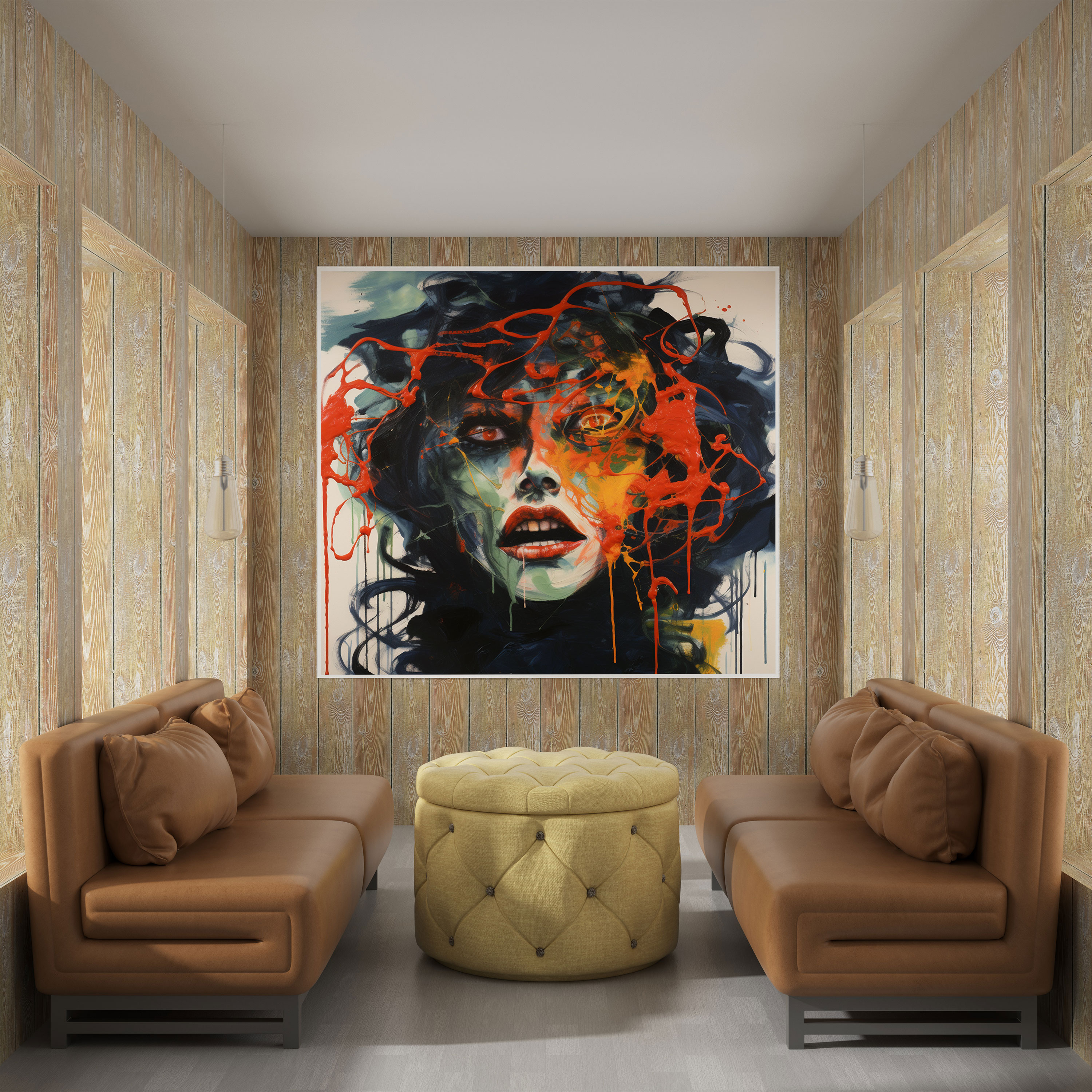 Medusa Wall Decoration - Medusa, Canvas Wall Art, Neo-Expressionist Artwork, Canvas Print