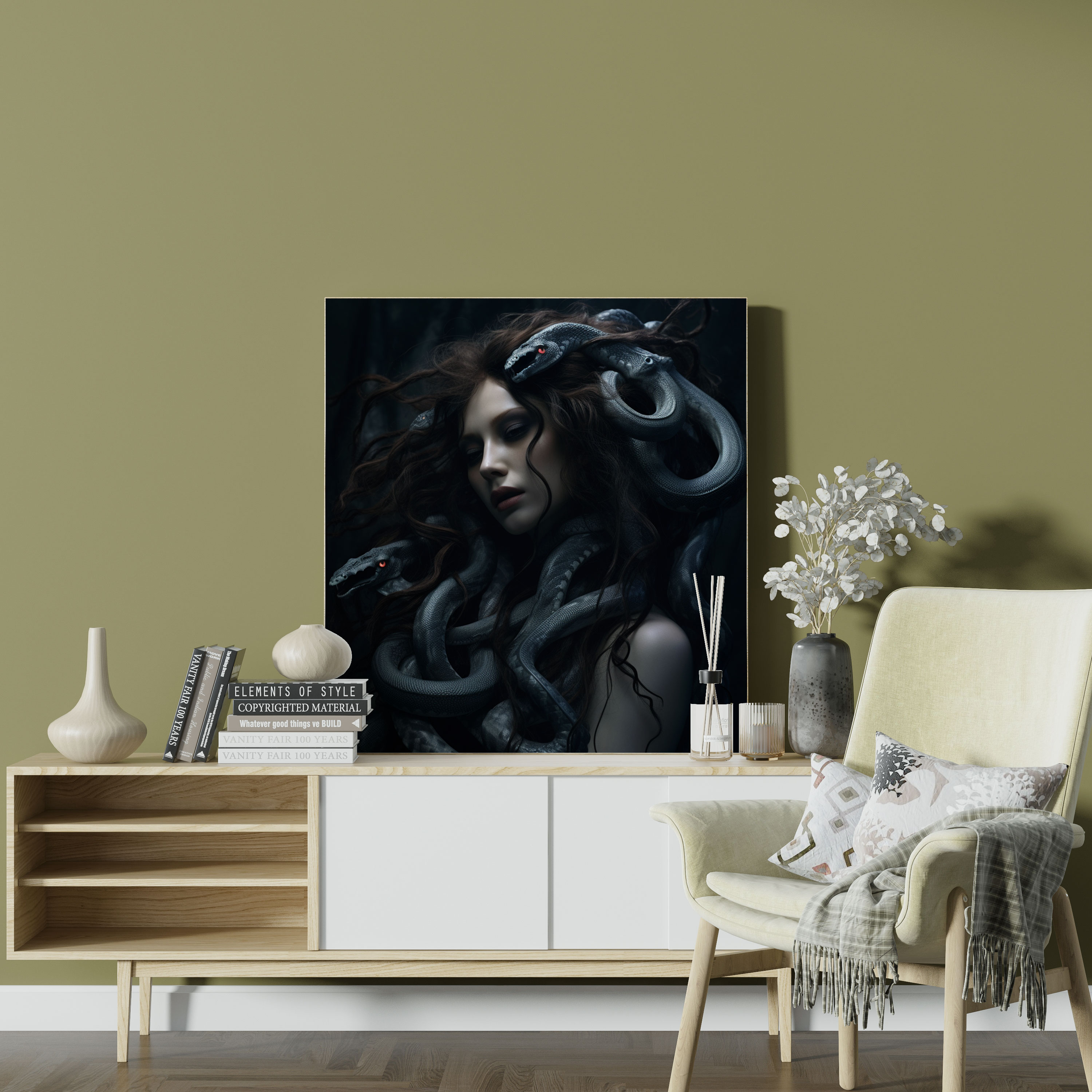 Medusa Wall Art - Medusa, Home Decoration, Dark And Moody, Dramatic Atmosphere