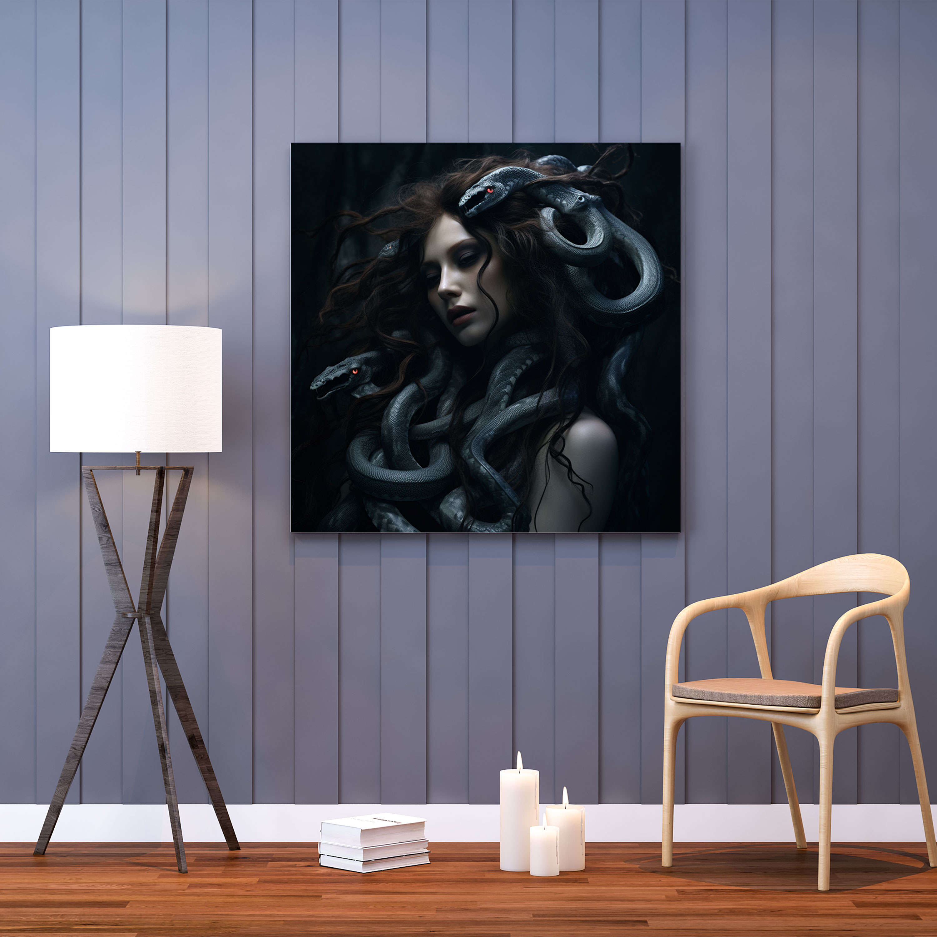 Medusa Wall Art - Medusa, Home Decoration, Dark And Moody, Dramatic Atmosphere