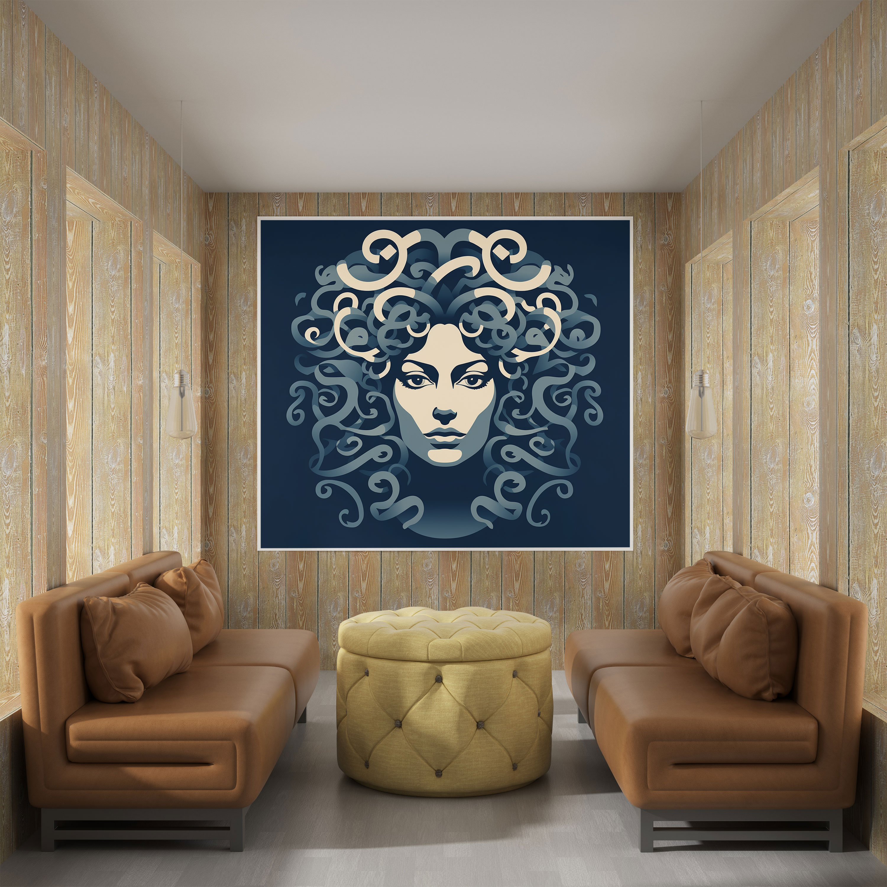 Medusa Canvas Print - Medusa, Elegant Design, Minimalist Illustration, Wall Art