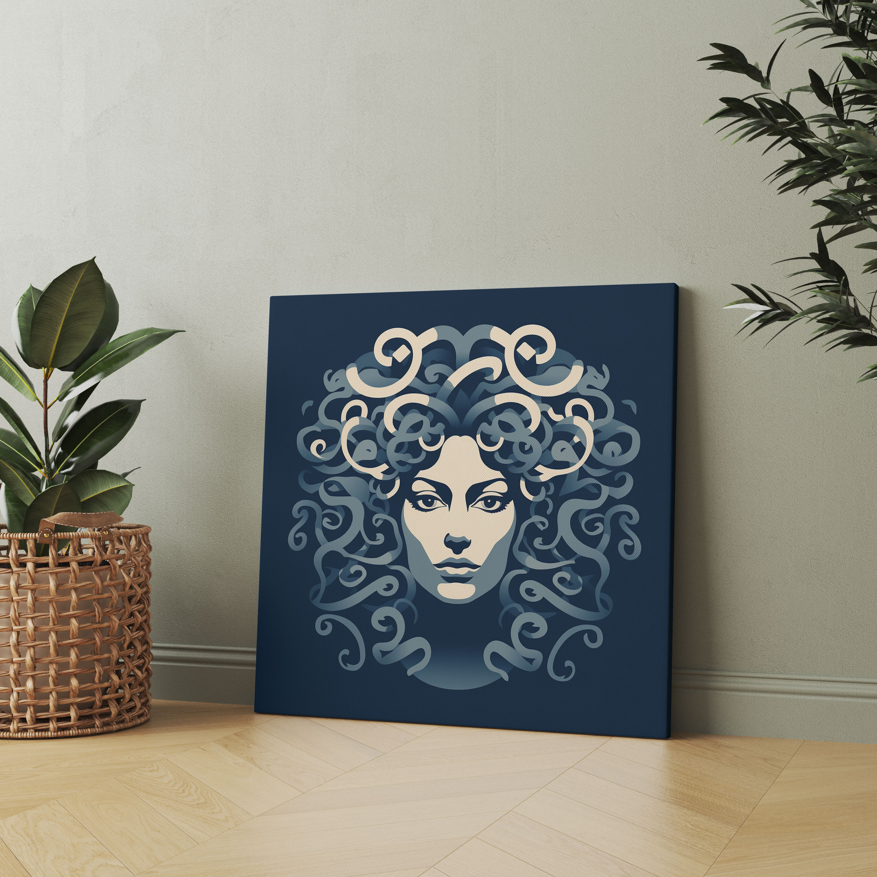 Medusa Canvas Print - Medusa, Elegant Design, Minimalist Illustration, Wall Art