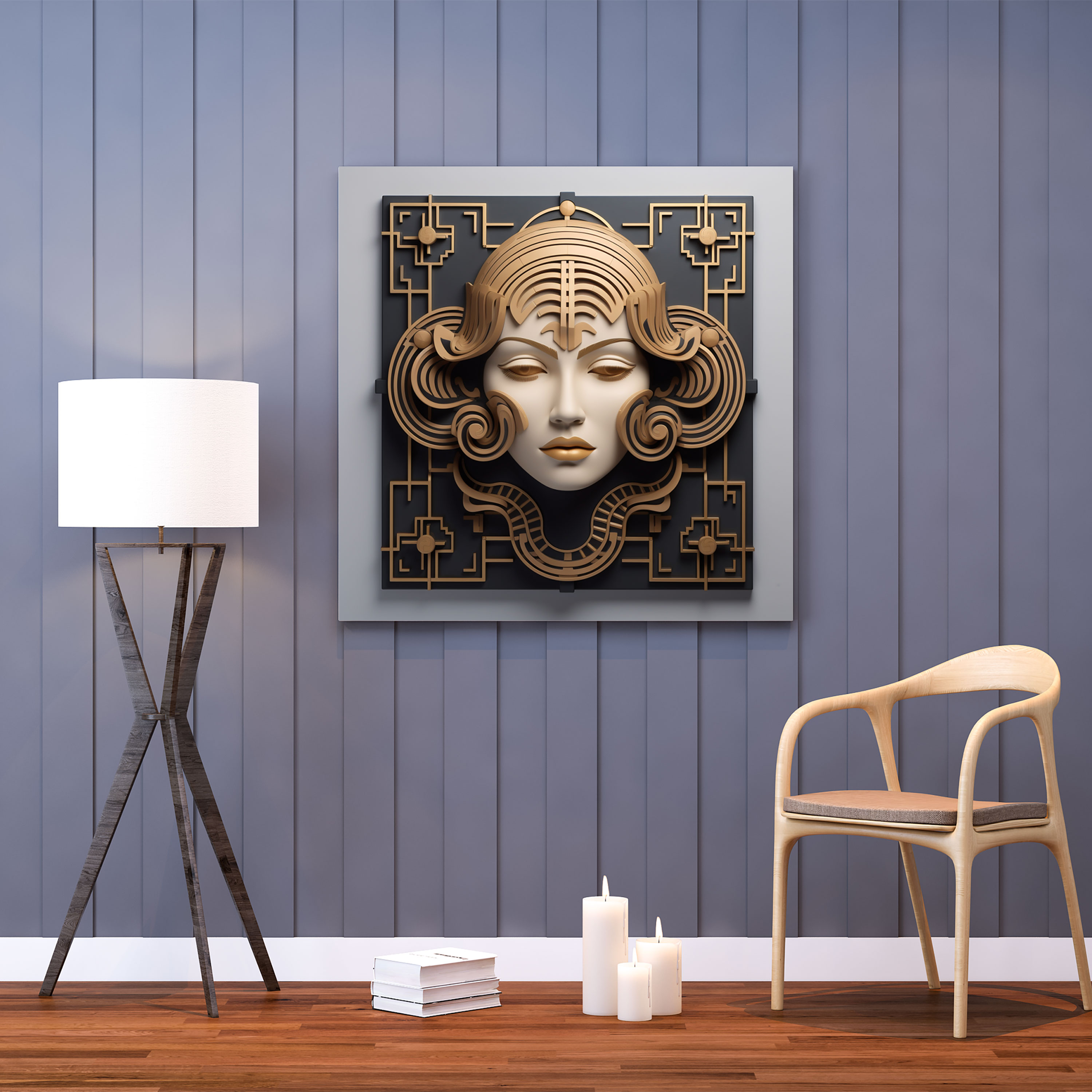 Medusa Wall Decoration - Medusa, Canvas Print, Geometric Patterns, Glamorous Design