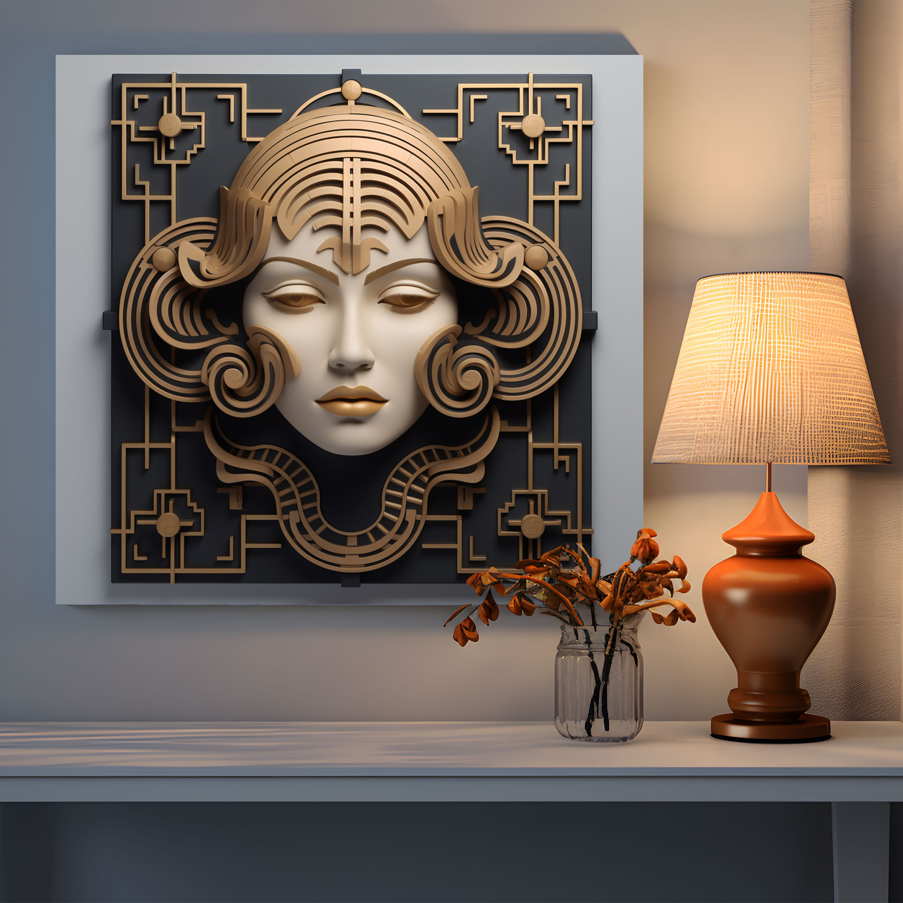 Medusa Wall Decoration - Medusa, Canvas Print, Geometric Patterns, Glamorous Design