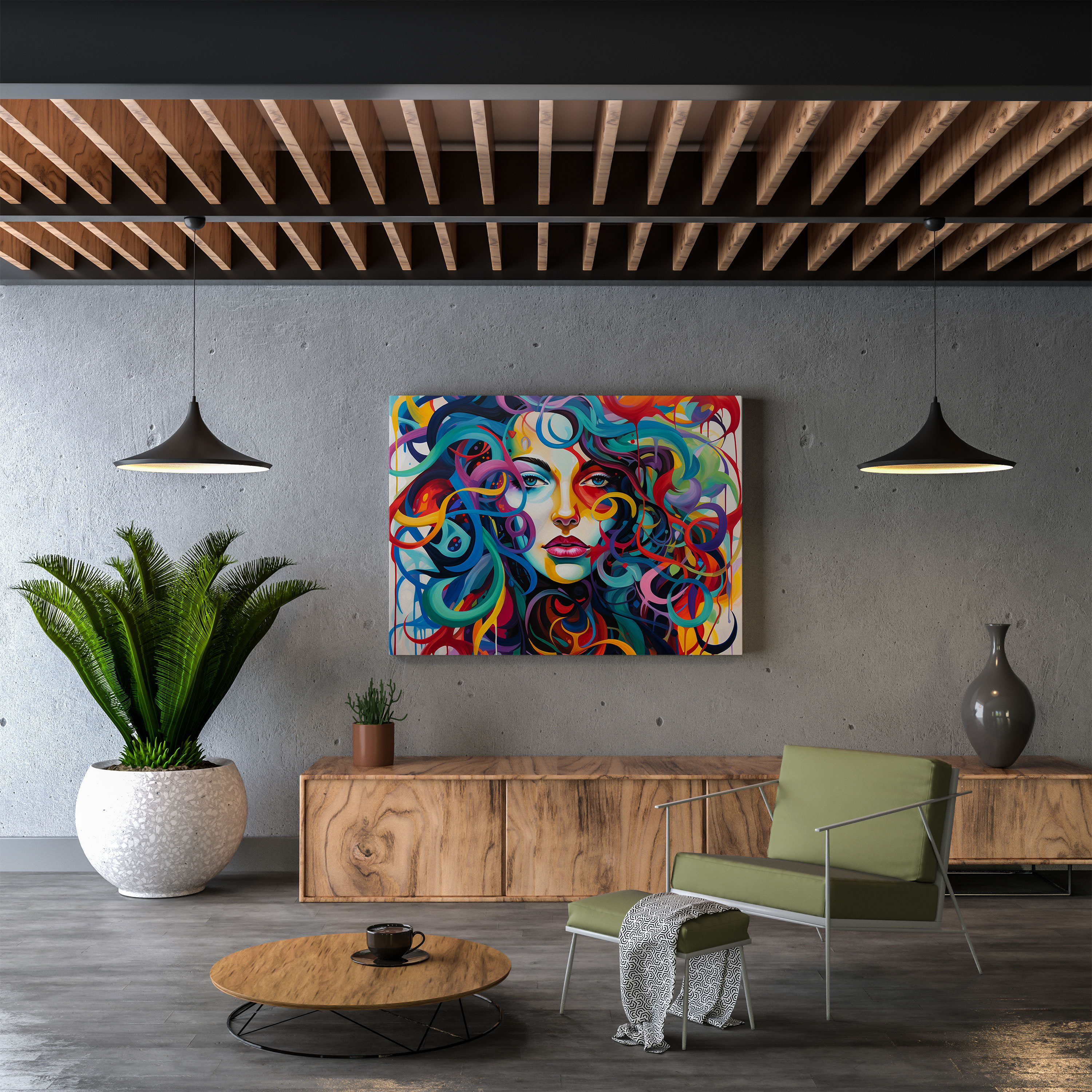Medusa Abstract Canvas Print - Medusa, Medusa, Wall Decoration, Home Decoration