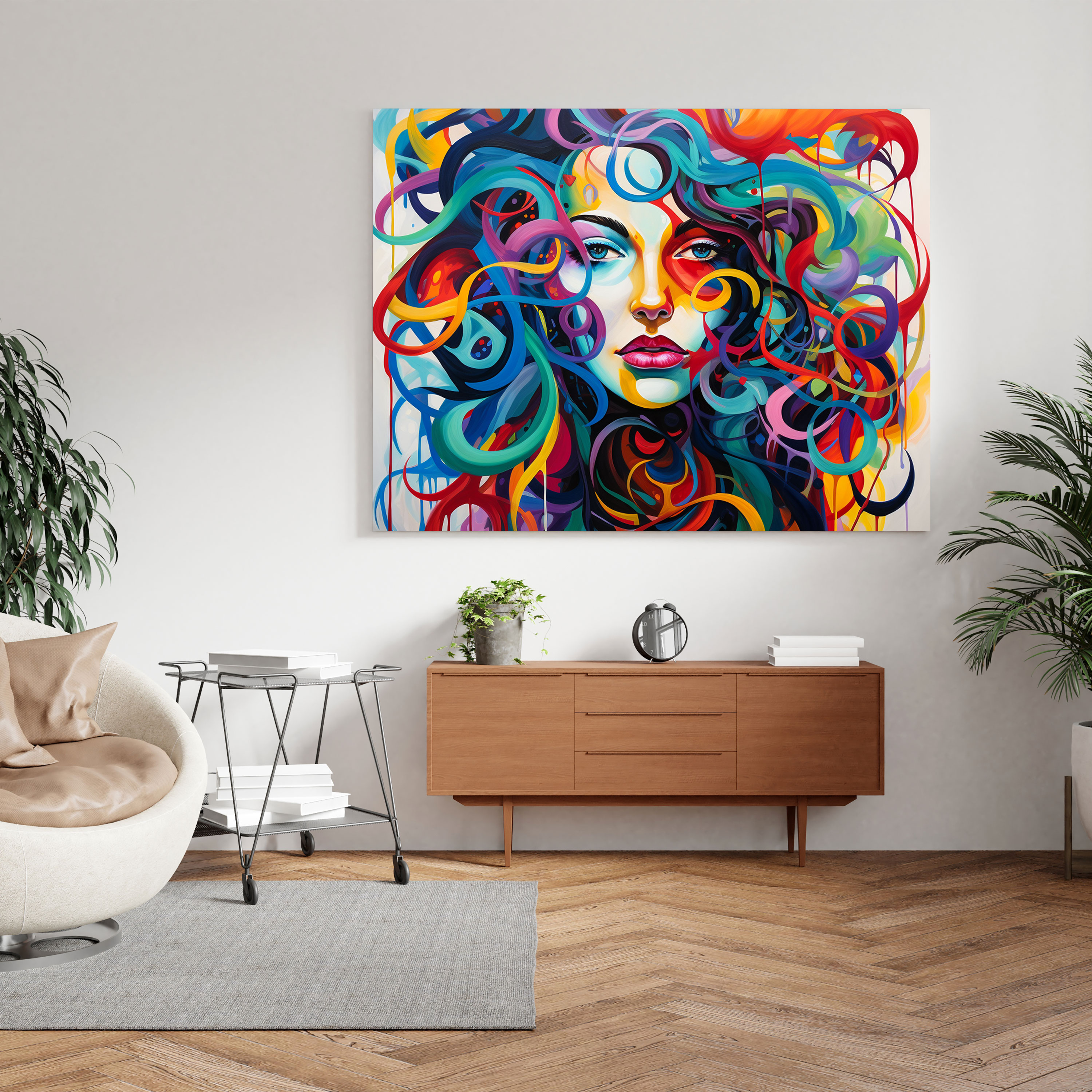 Medusa Abstract Canvas Print - Medusa, Medusa, Wall Decoration, Home Decoration