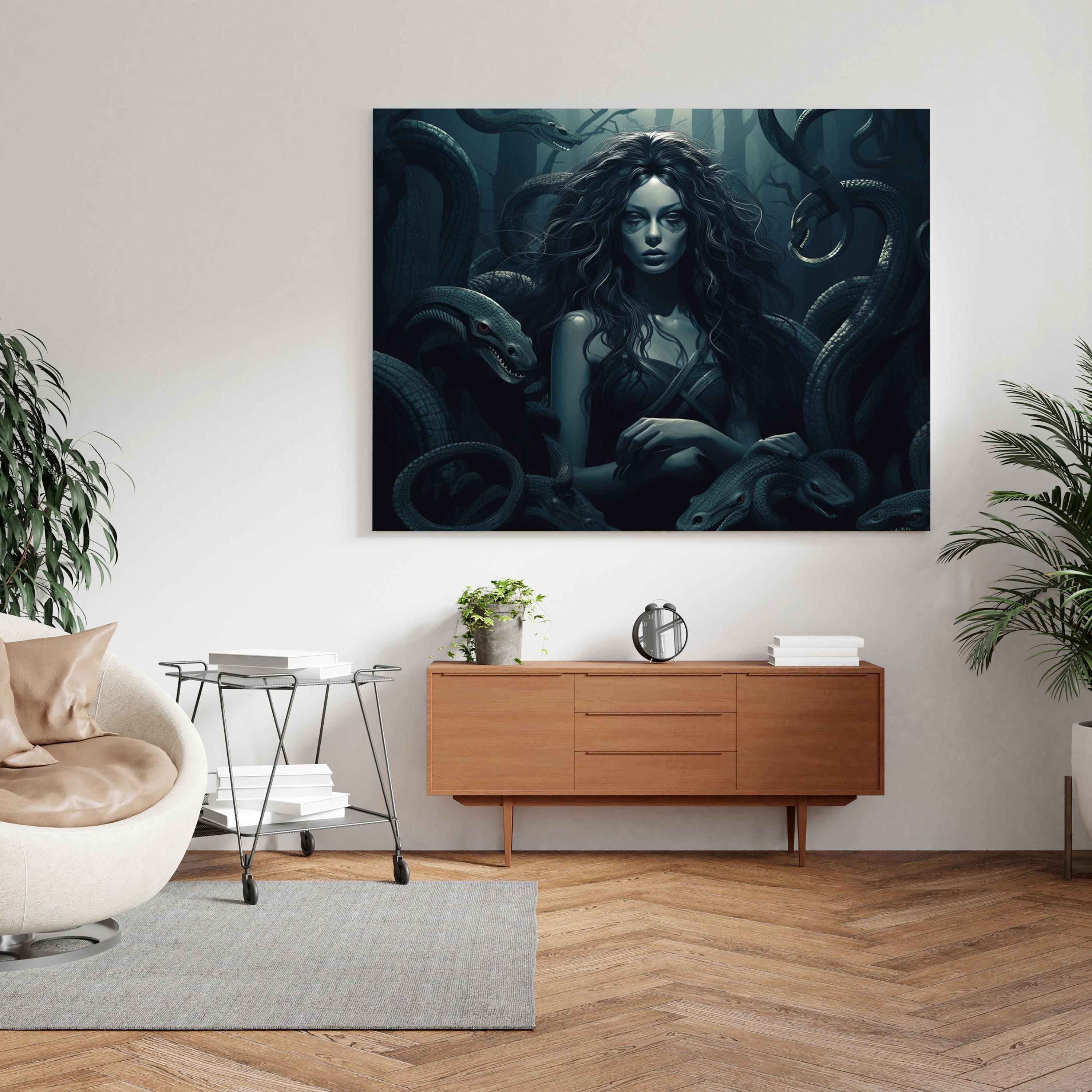 Medusa Darkness Wall Art - Medusa, Home Decoration, Canvas Wall Art, Canvas