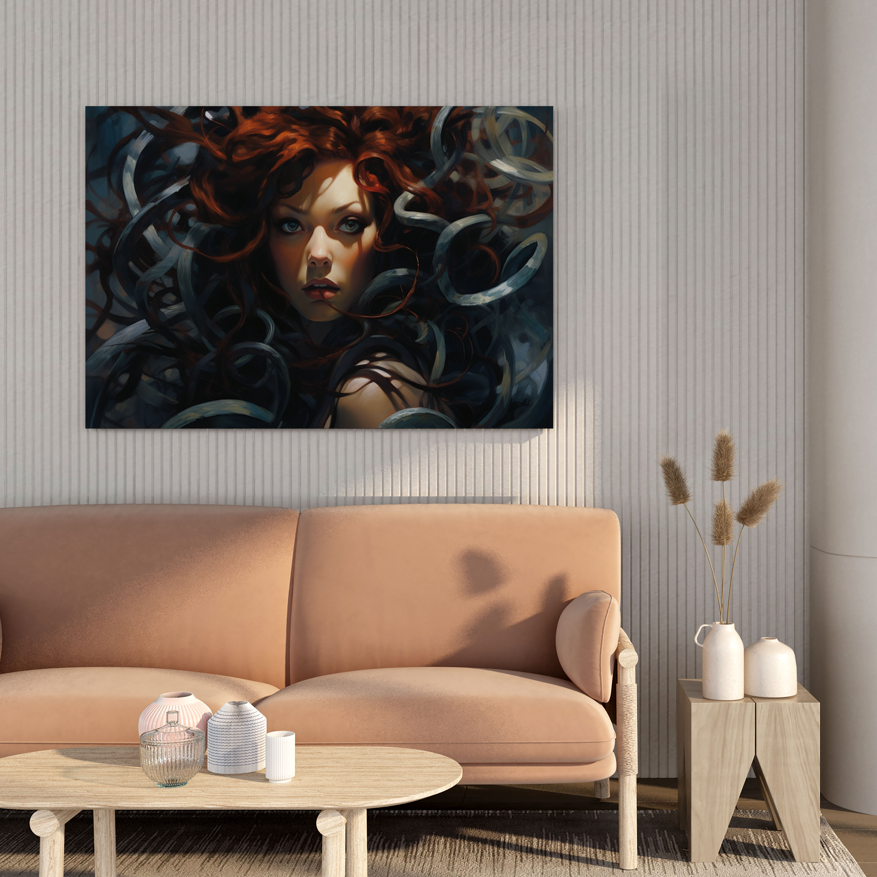 Medusa Realistic Canvas Print - Medusa, Wall Art, Oil Painting, Home Decoration