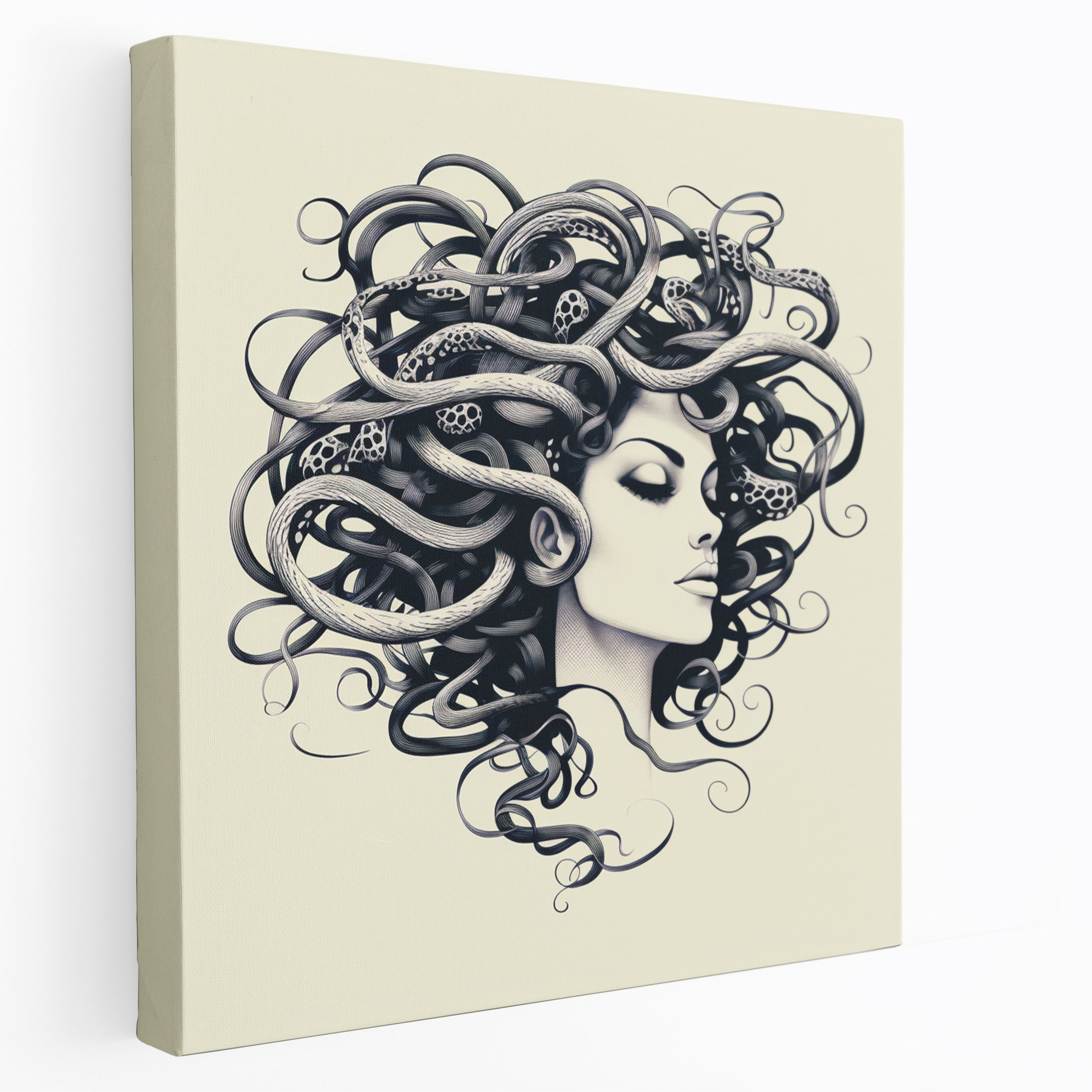 Medusa Minimalistic Wall Decoration - Medusa, Wall Decoration, Simplicity And Beauty, Canvas Wall Art
