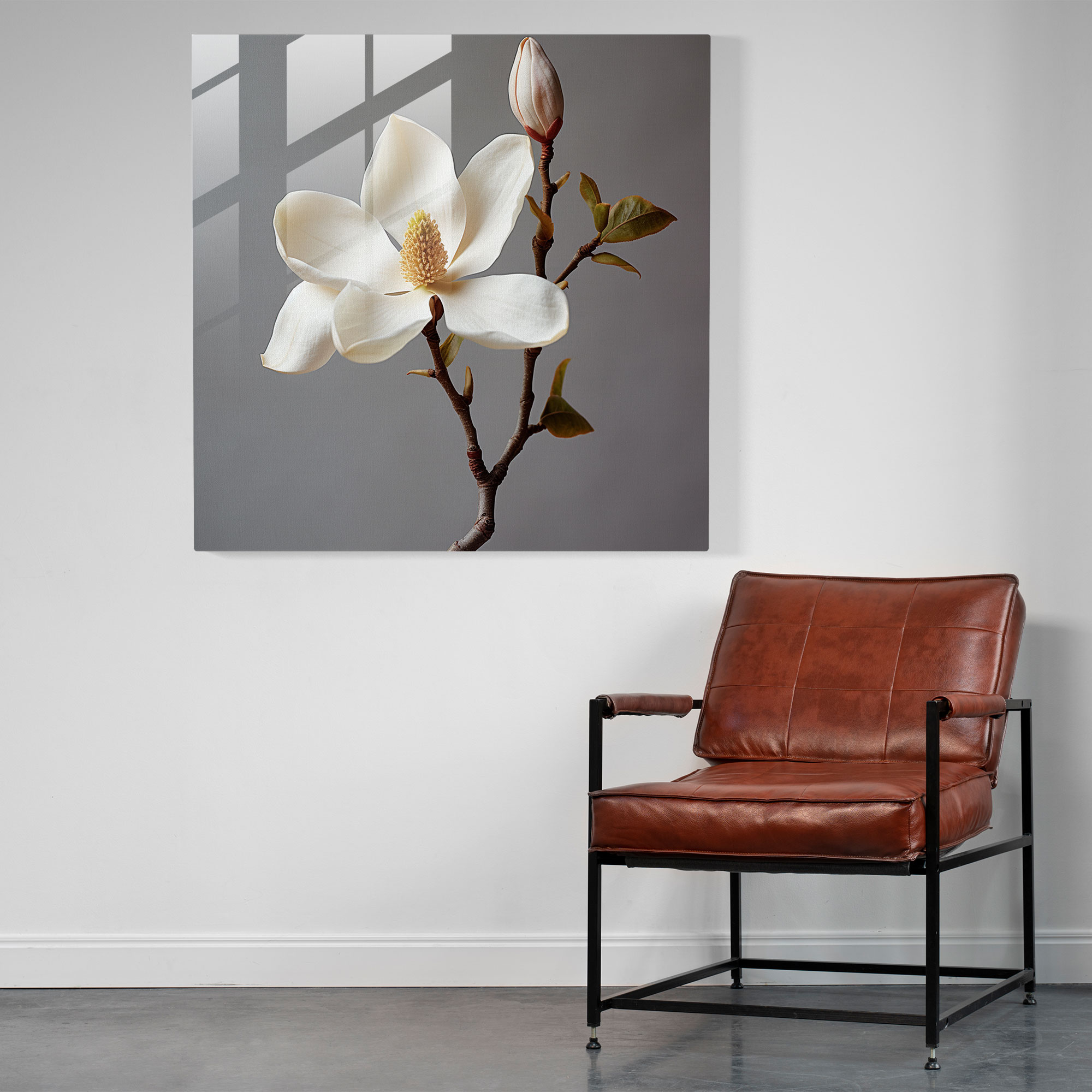 Magnolia Glass Print - Delicate Beauty - Magnolia, Realistic Photography, Home Decoration, Glass Art