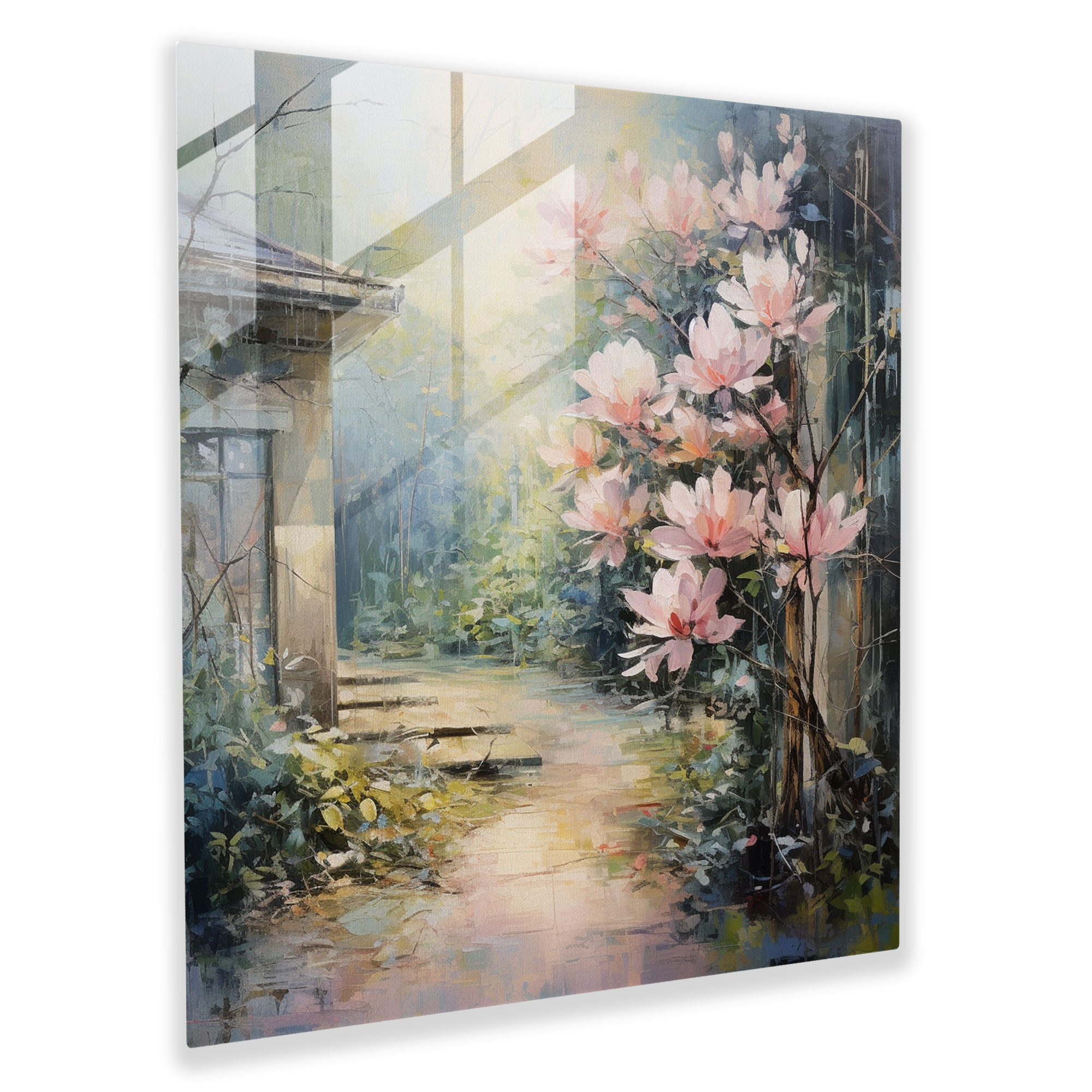 Magnolia Glass Print - Dreamy Garden - Magnolia, Dreamy Atmosphere, Magnolia, Home Decoration