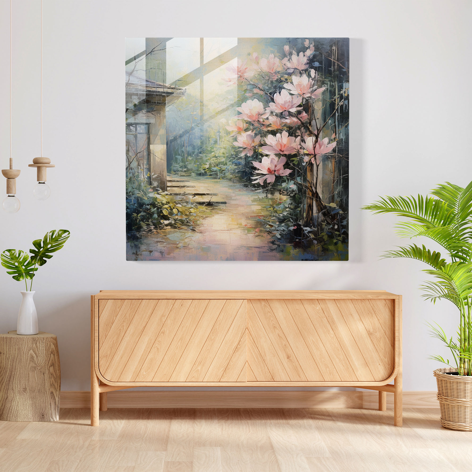 Magnolia Glass Print - Dreamy Garden - Magnolia, Dreamy Atmosphere, Magnolia, Home Decoration