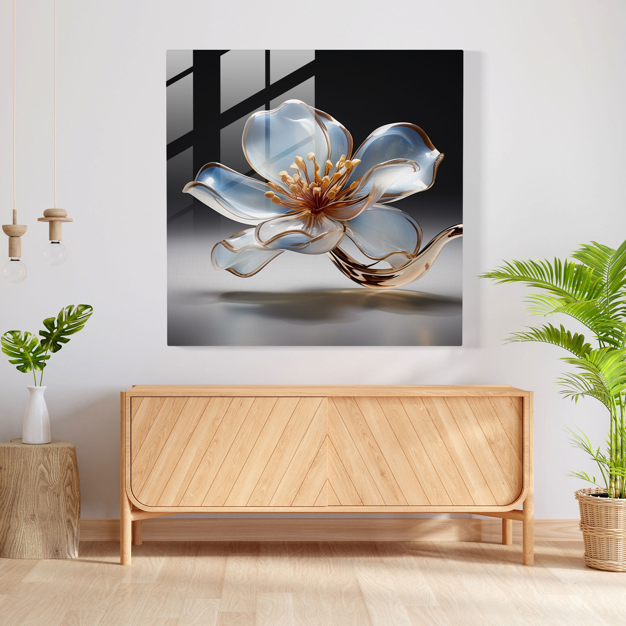 Magnolia Glass Sculpture - Magnolia, Wall Decoration, Modern Art, Contemporary Sculpture
