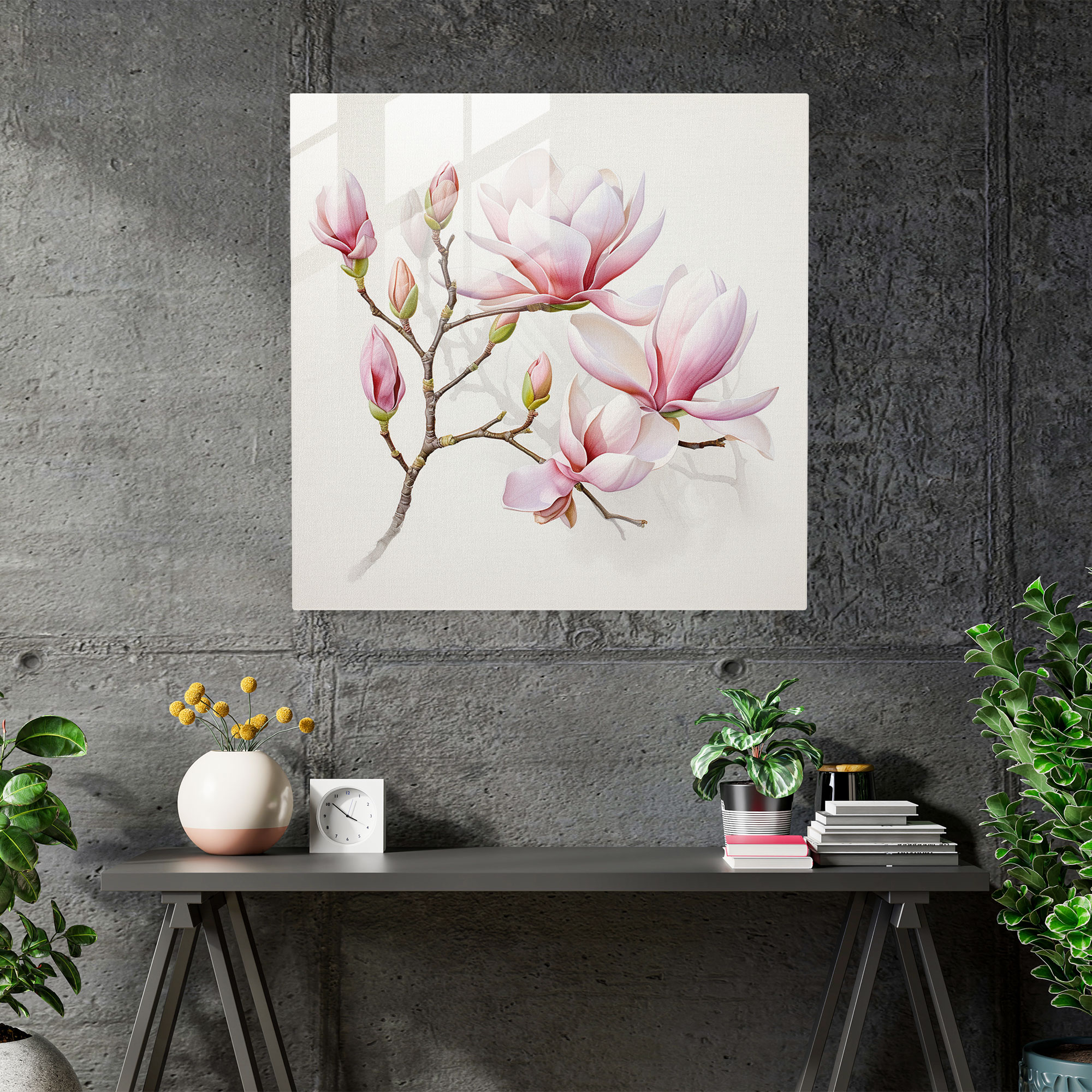 Magnolia Glass Print - Watercolor Petals Home Decoration - Magnolia, Petals, Glass Art, Magnolia