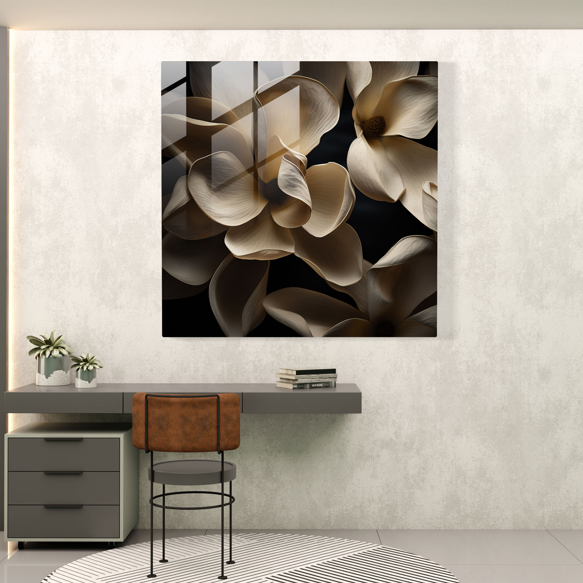 Magnolia Glass Print - Artistic Close-Up Wall Art - Magnolia, Glass Wall Art, Glass Art, Modern Art