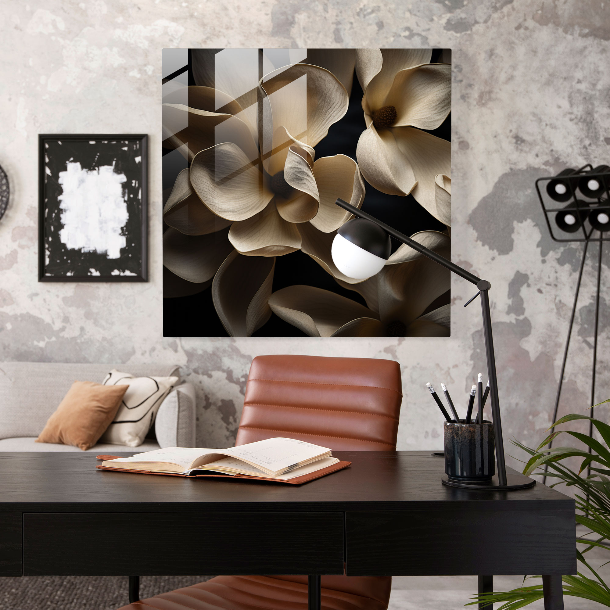 Magnolia Glass Print - Artistic Close-Up Wall Art - Magnolia, Glass Wall Art, Glass Art, Modern Art