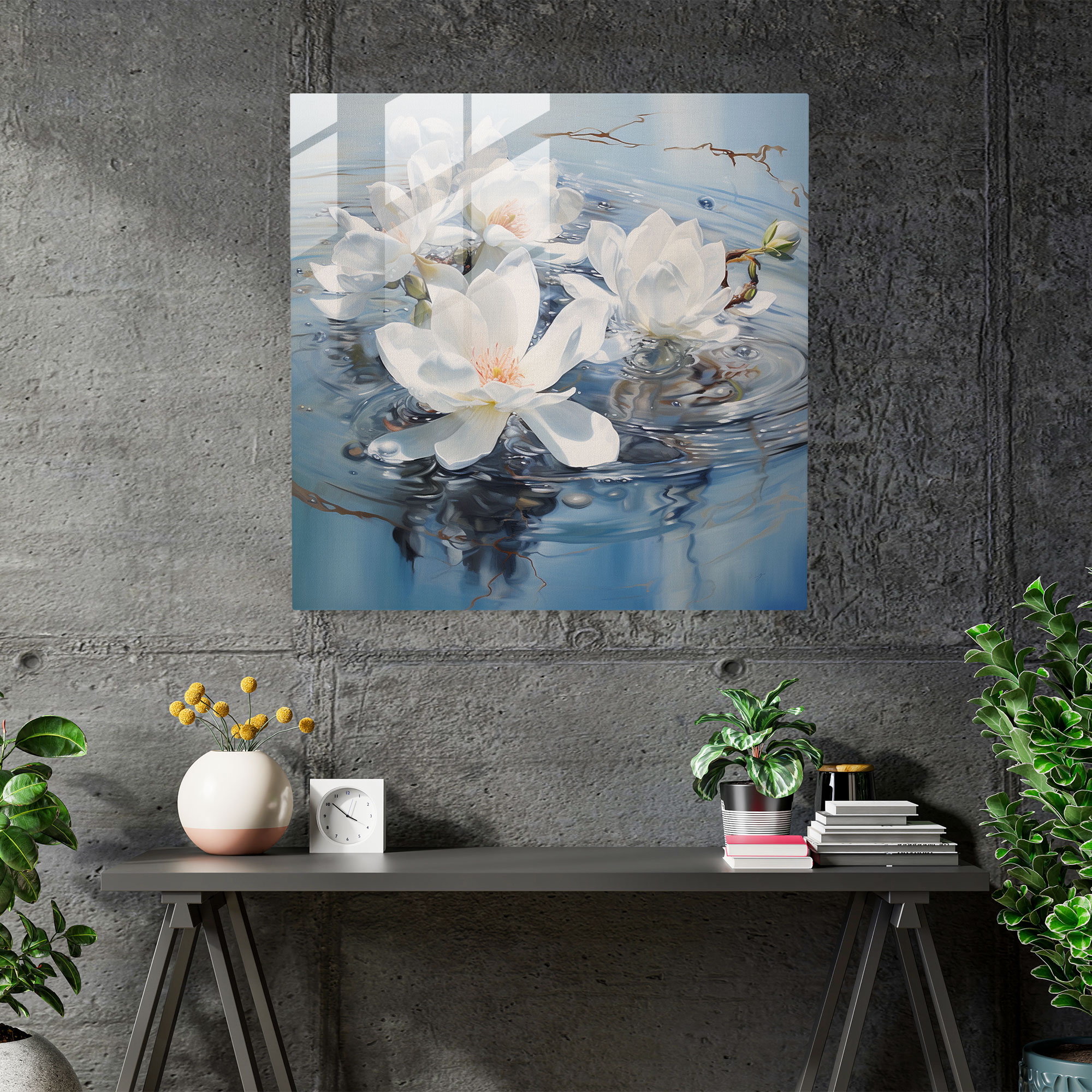 Magnolia Glass Print - Abstract Realism Wall Art - Magnolia, Magnolia, Home Decoration, Wall Decoration