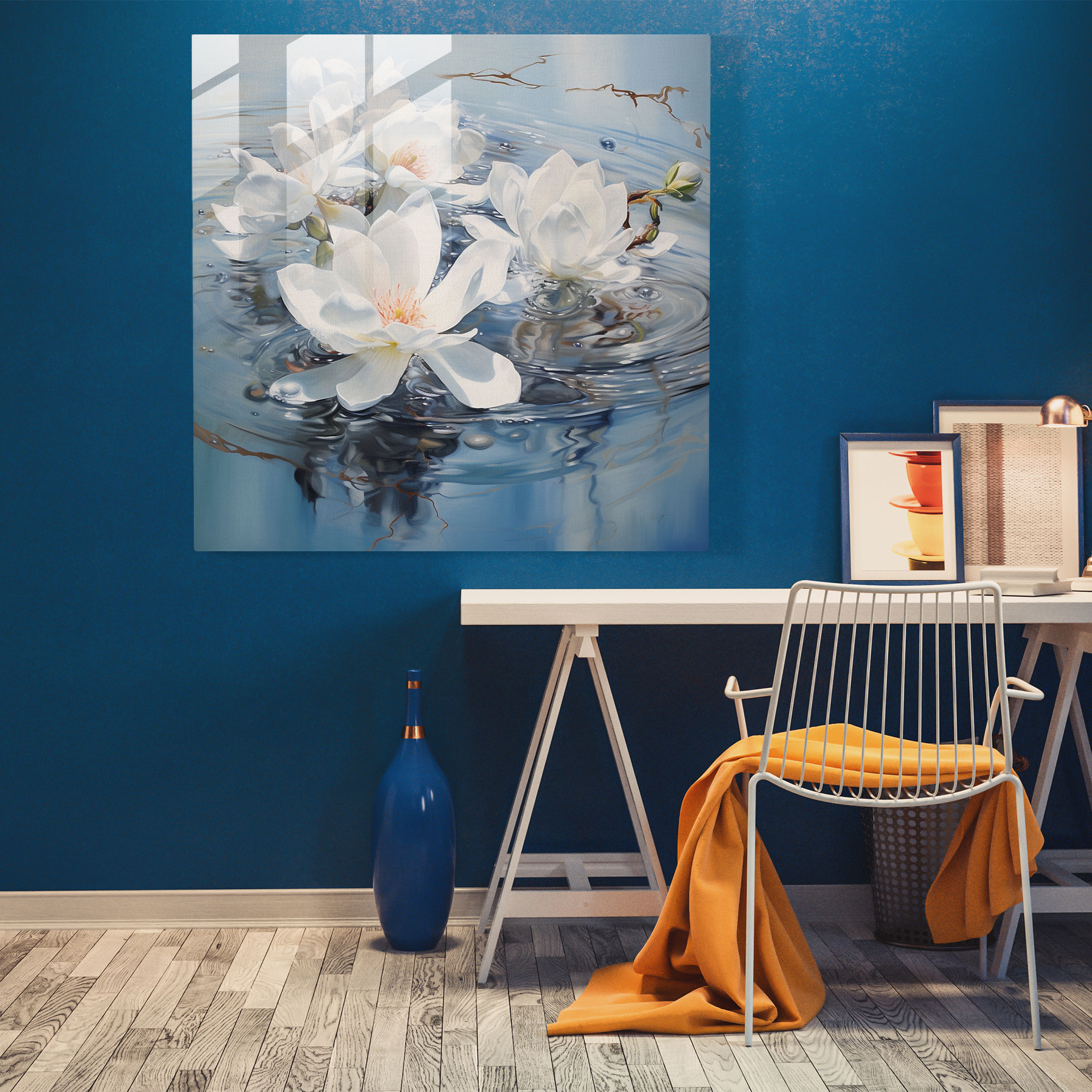 Magnolia Glass Print - Abstract Realism Wall Art - Magnolia, Magnolia, Home Decoration, Wall Decoration