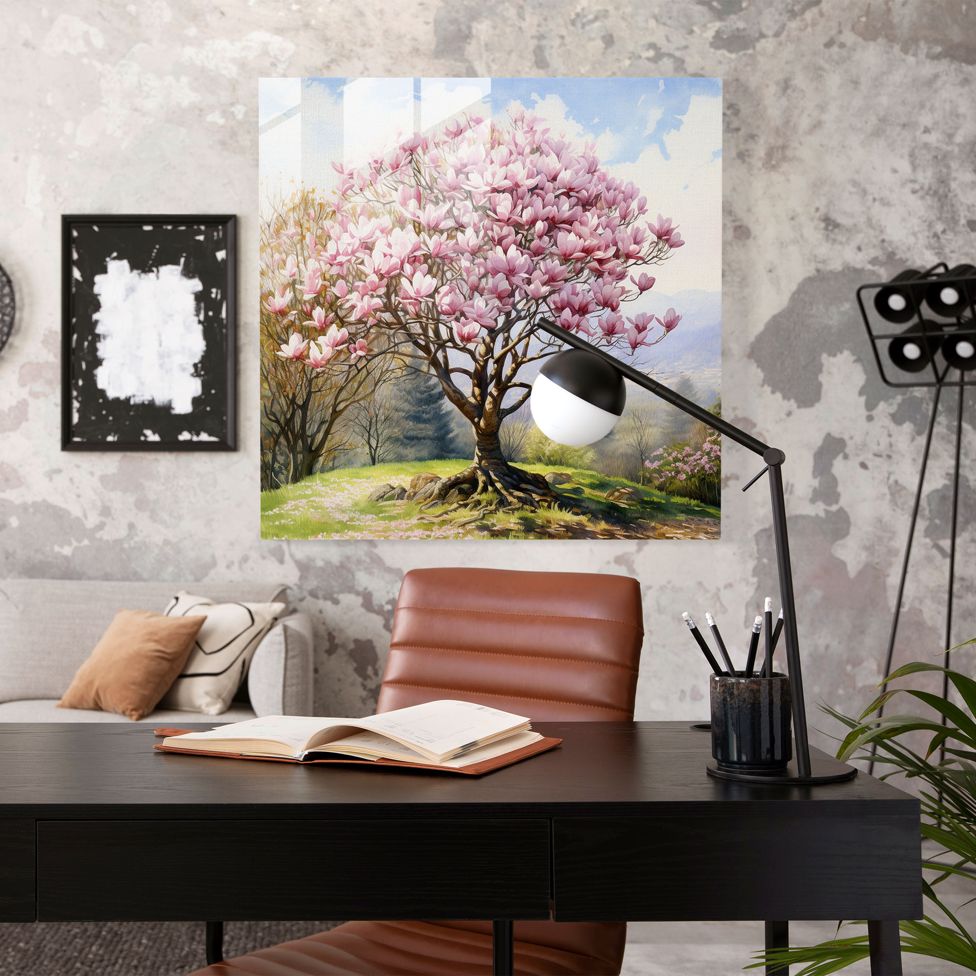 Magnolia Bliss Glass Print - Magnolia, Peaceful Garden, Serenity, Modern Art