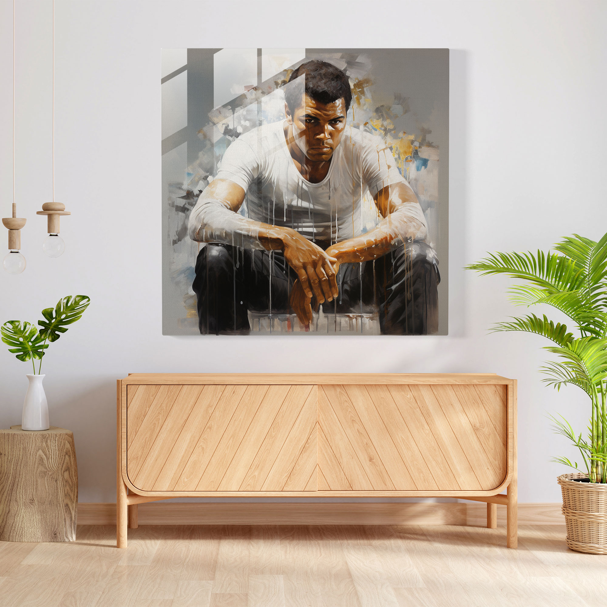 Muhammad Ali Yansıma Cam Tablo - Muhammad Ali Duvar Dekorasyonu Ev Dekorasyonu Yansıma