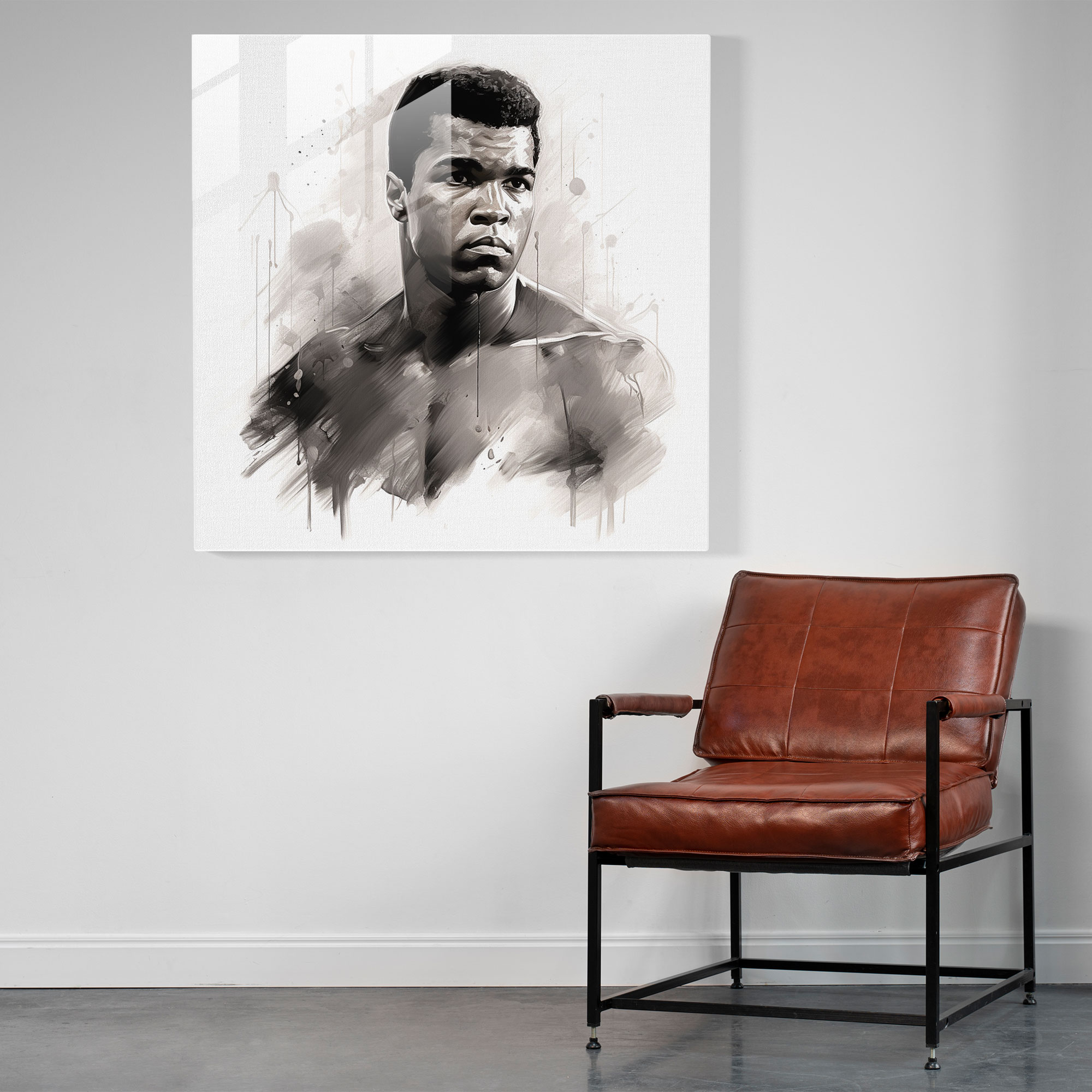 Muhammad Ali Glass Print - Muhammad Ali, Glass Art, Strength, Wall Decoration