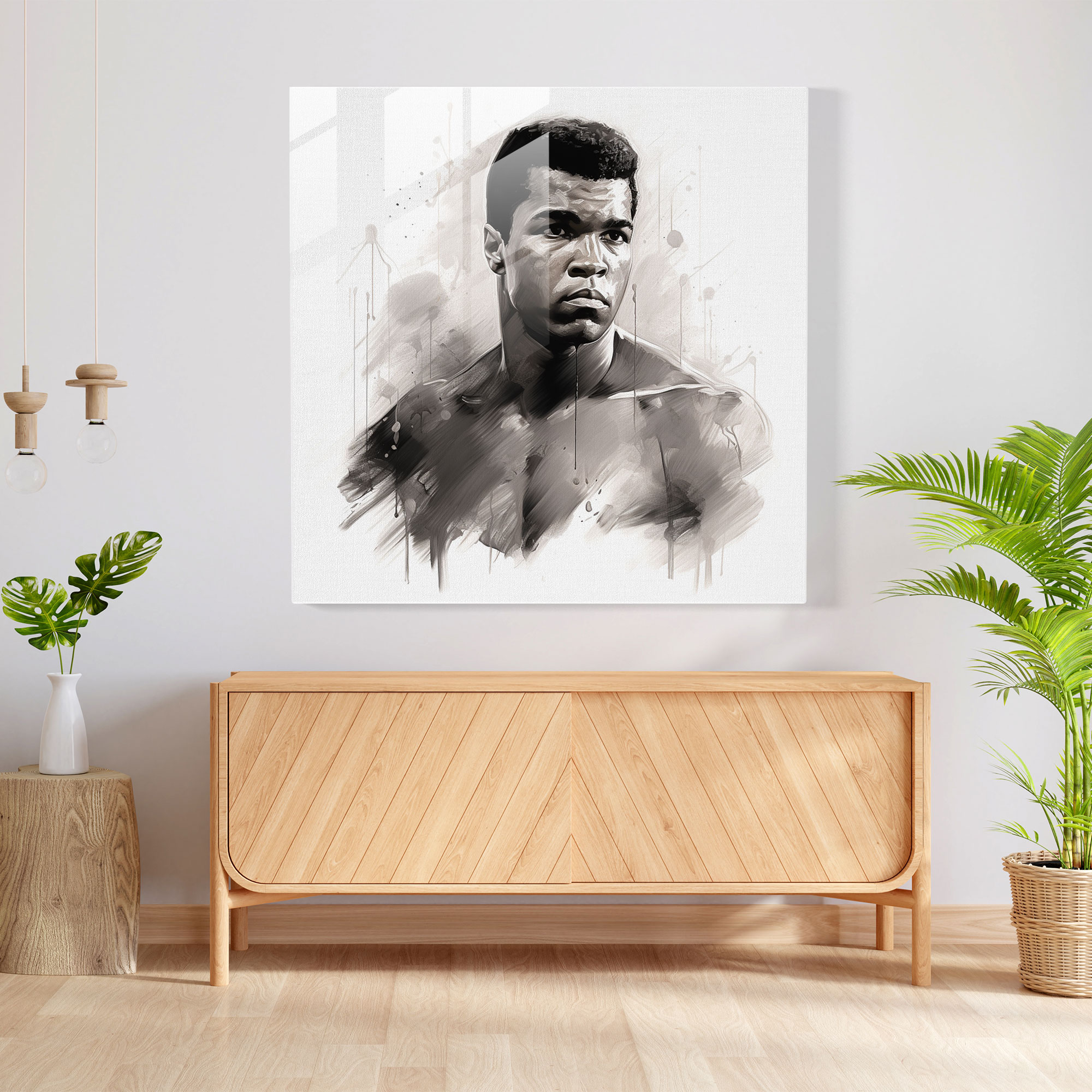 Muhammad Ali Glass Print - Muhammad Ali, Glass Art, Strength, Wall Decoration