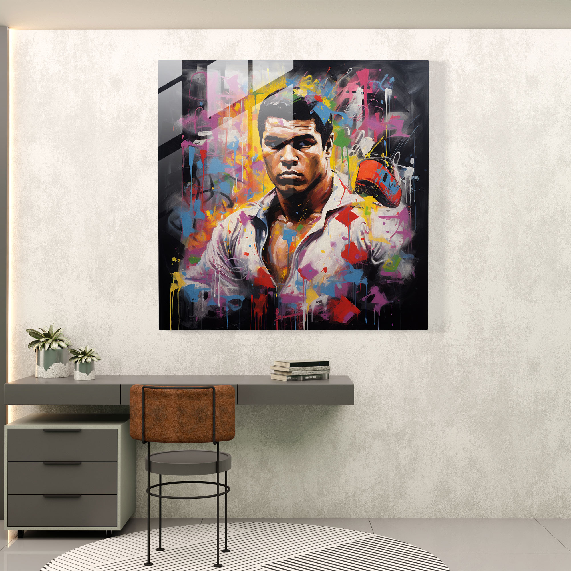 Muhammad Ali Cam Tablo - Muhammad Ali Cam Duvar Sanatı Şehirsel Unsurlar