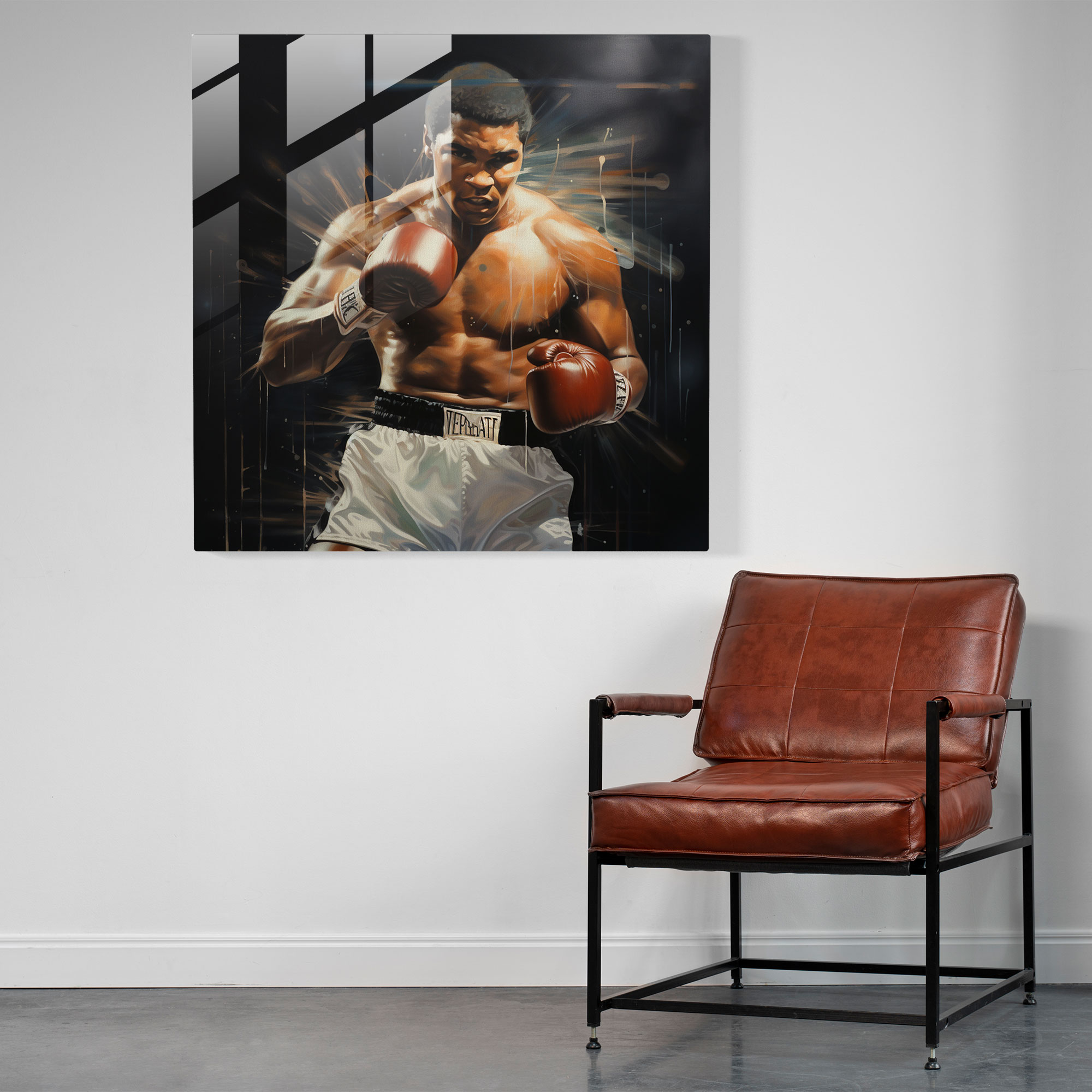 Muhammad Ali Cam Tablo Sanatı - Cam Tablo Muhammed Ali Cam Baskı