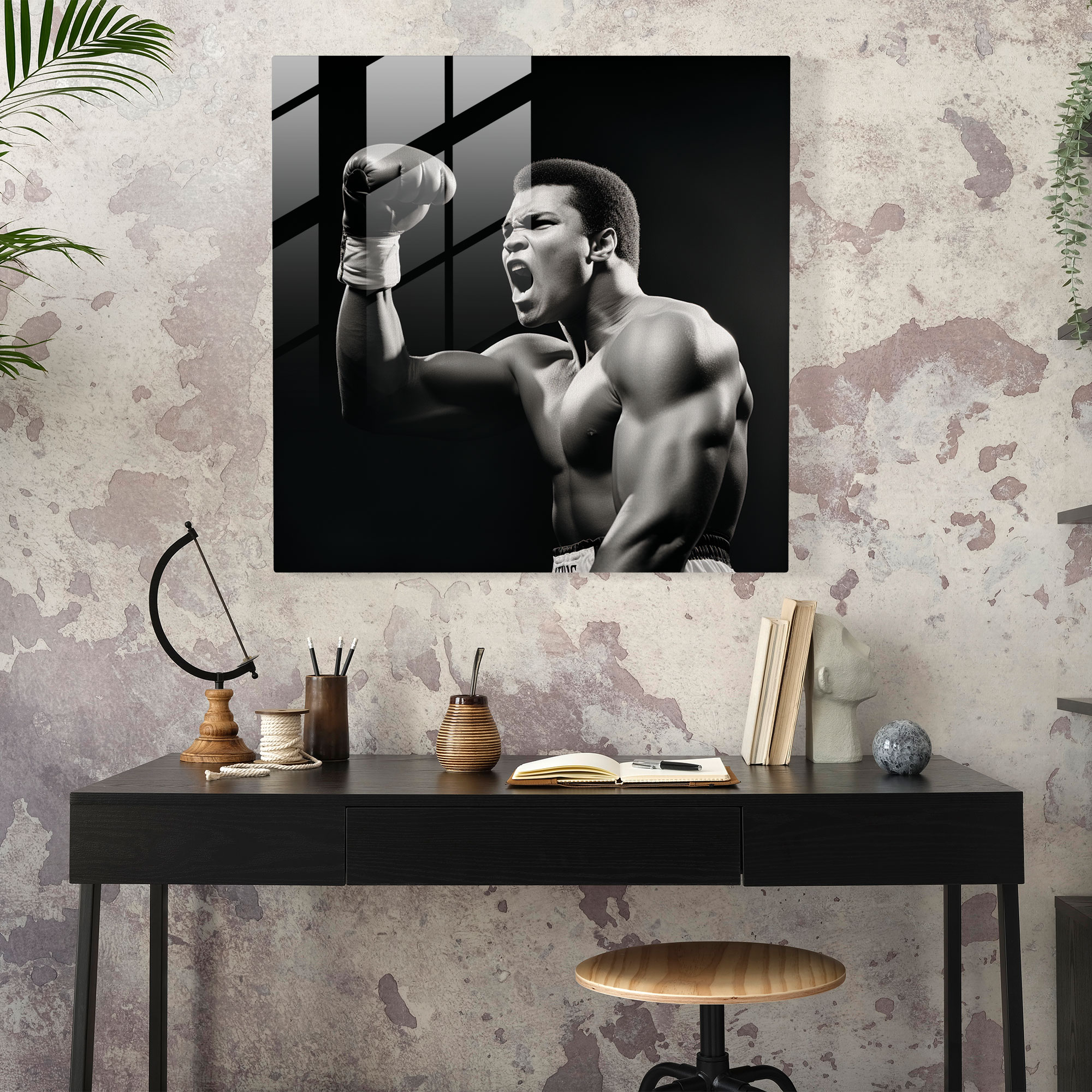 Muhammad Ali Glasbild - Entschlossenheit Triumph