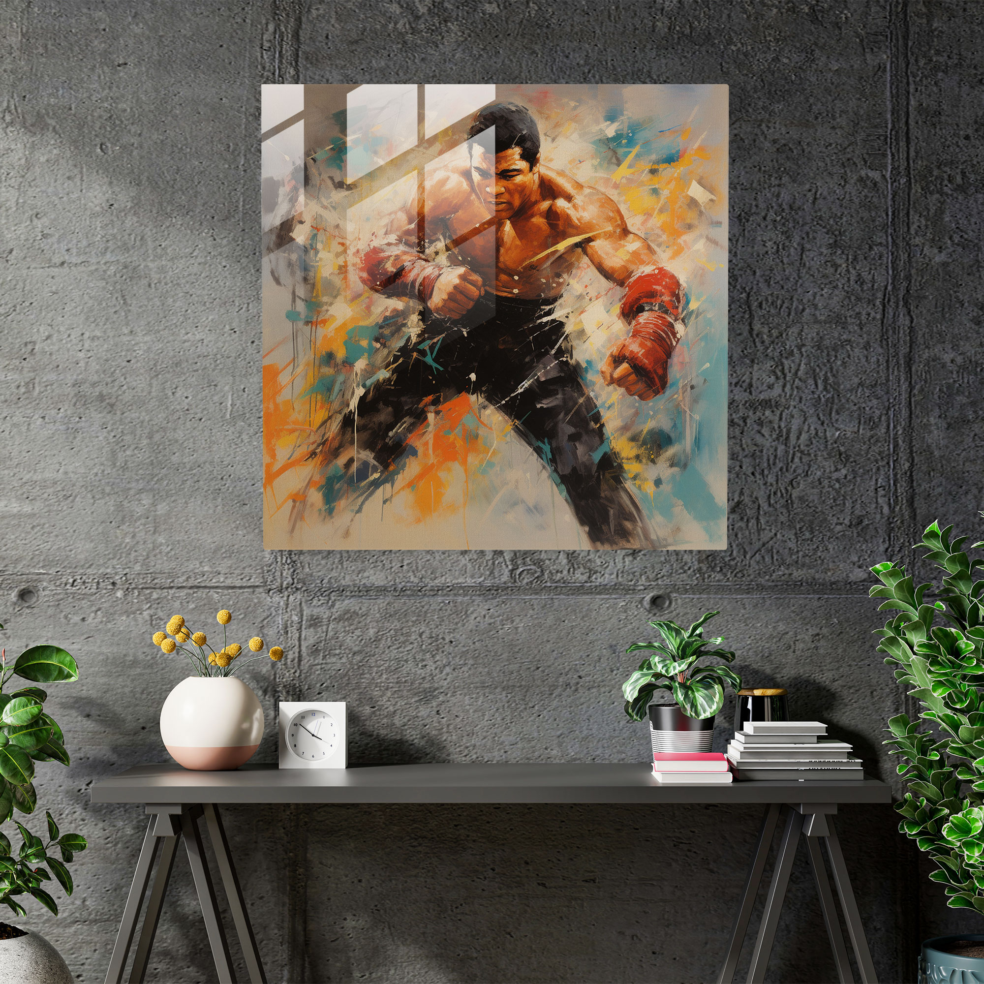 Muhammad Ali Cam Tablo - Etkileyici Sanat Modern Sanat
