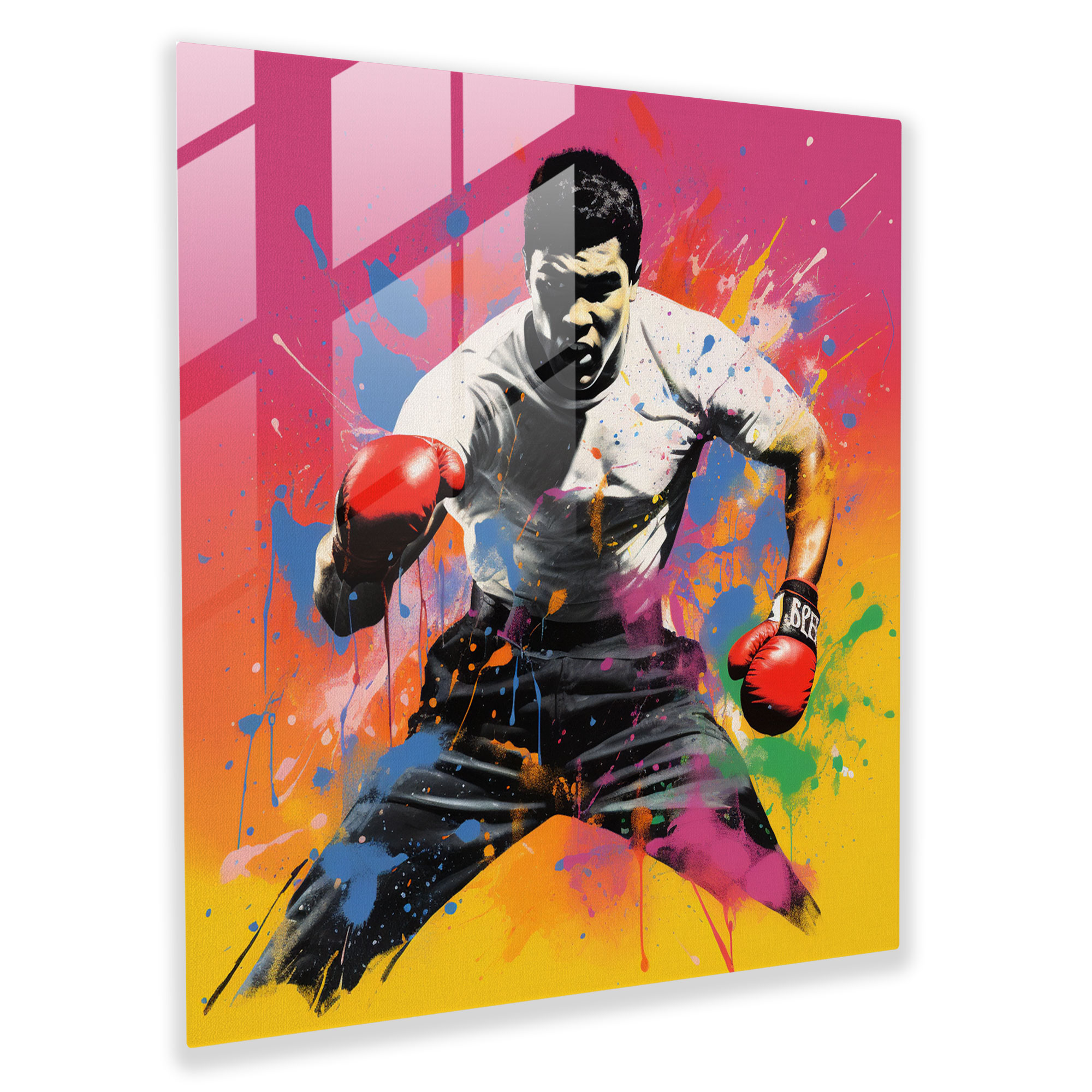 Muhammad Ali Pop Art Glass Print - Muhammad Ali, Glass Print, Andy Warhol, Home Decoration