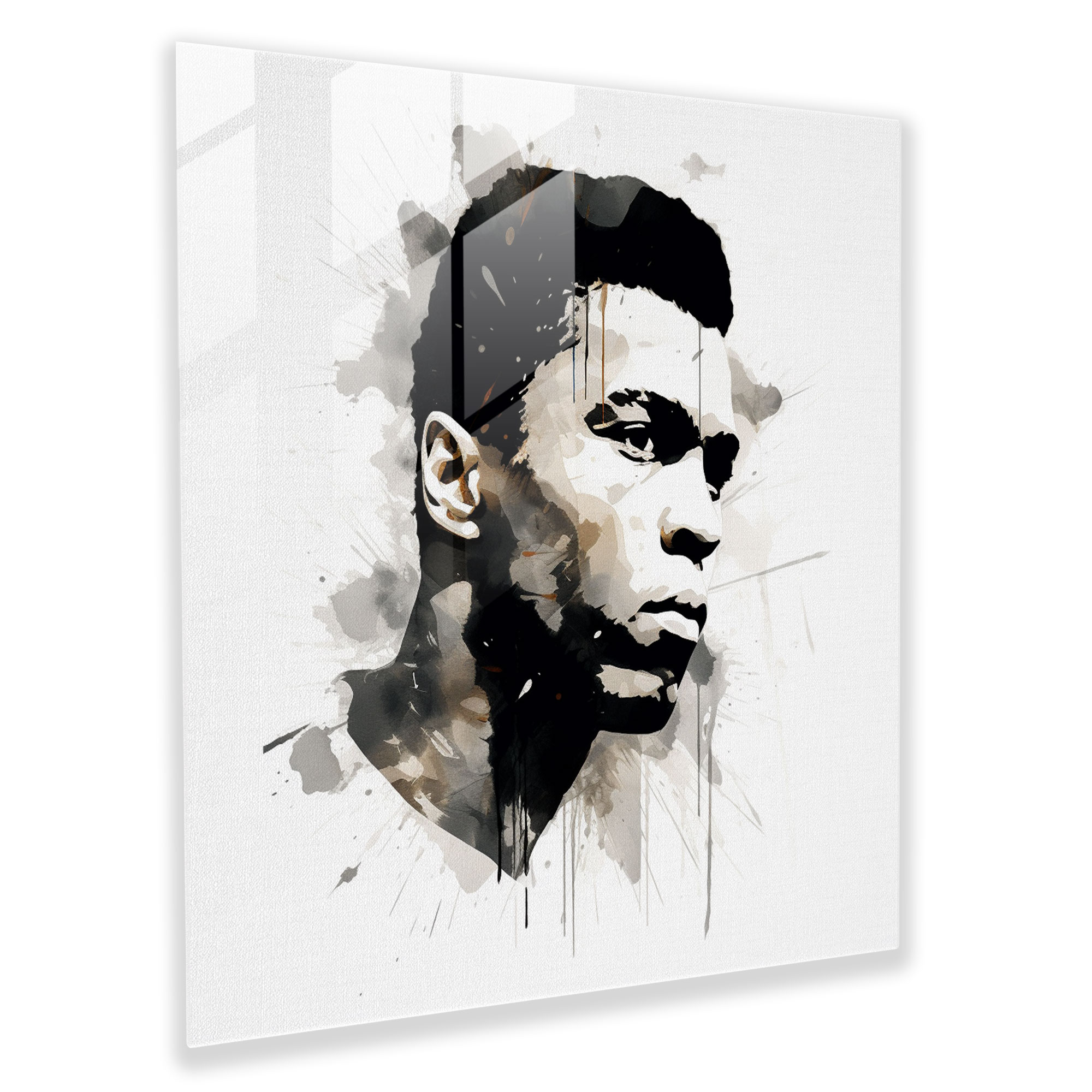 Muhammad Ali Minimalist Cam Tablo - Ev Dekorasyonu Çizim