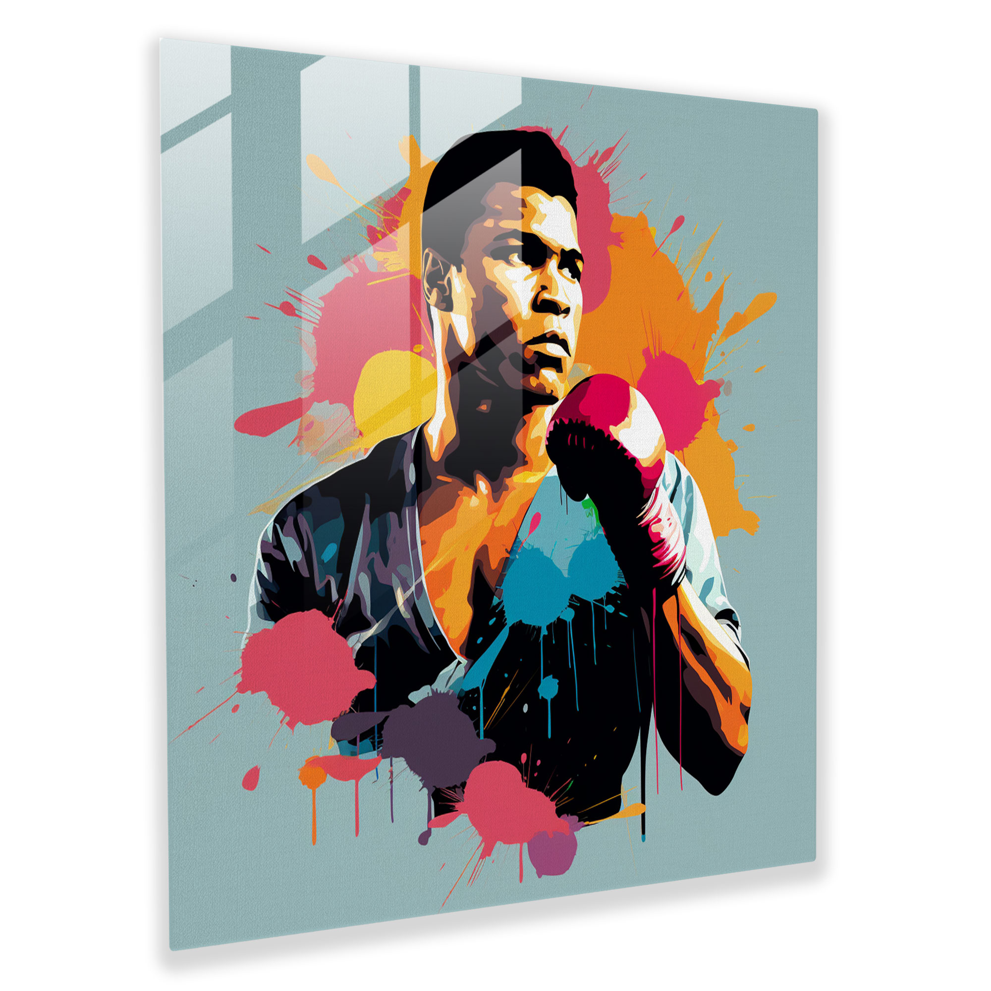 Perseverance Muhammad Ali Glass Print - Muhammad Ali, Muhammad Ali, Perseverance, Glass Wall Art