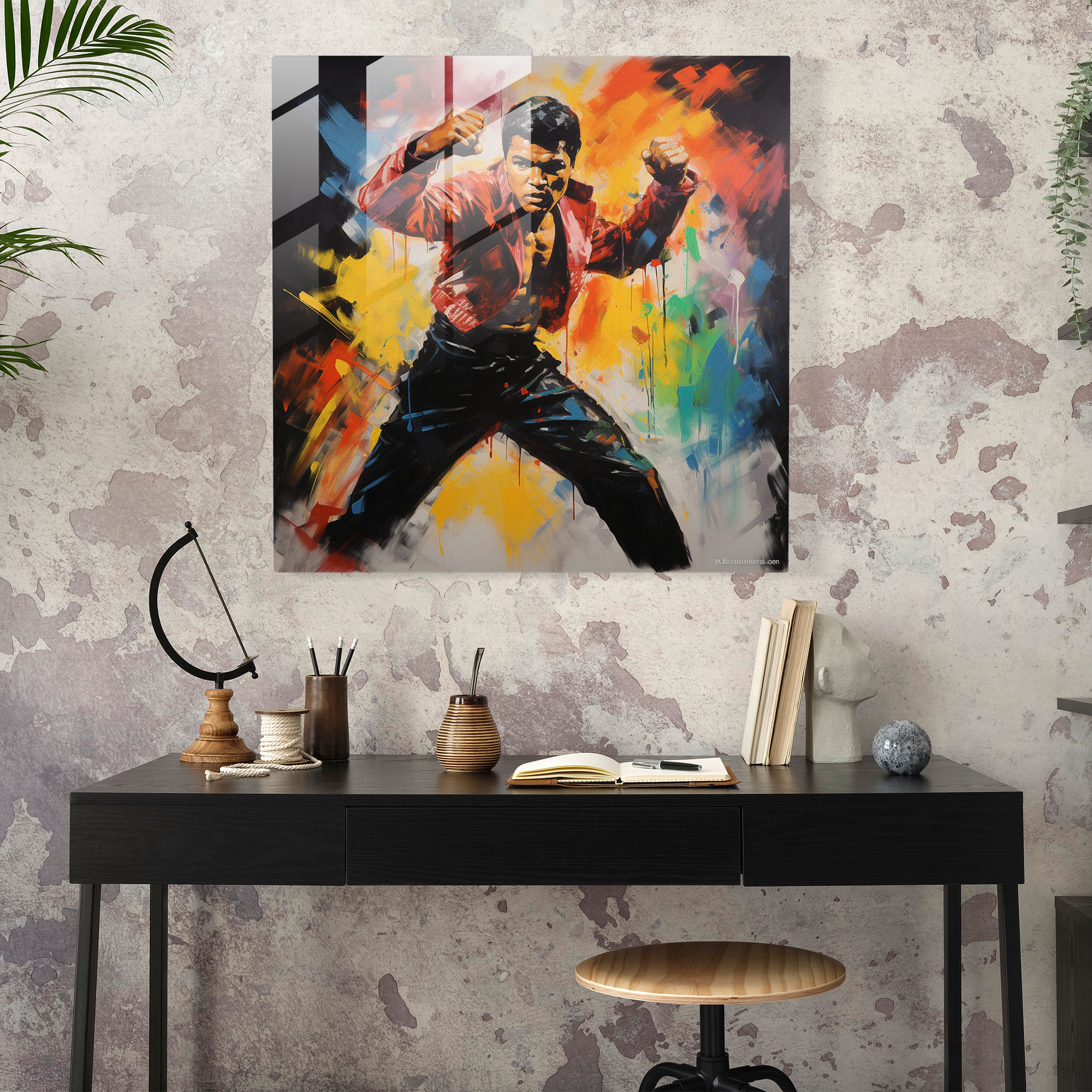 Charismatic Muhammad Ali Glass Print - Muhammad Ali, Home Decoration, Glass Art, Muhammad Ali