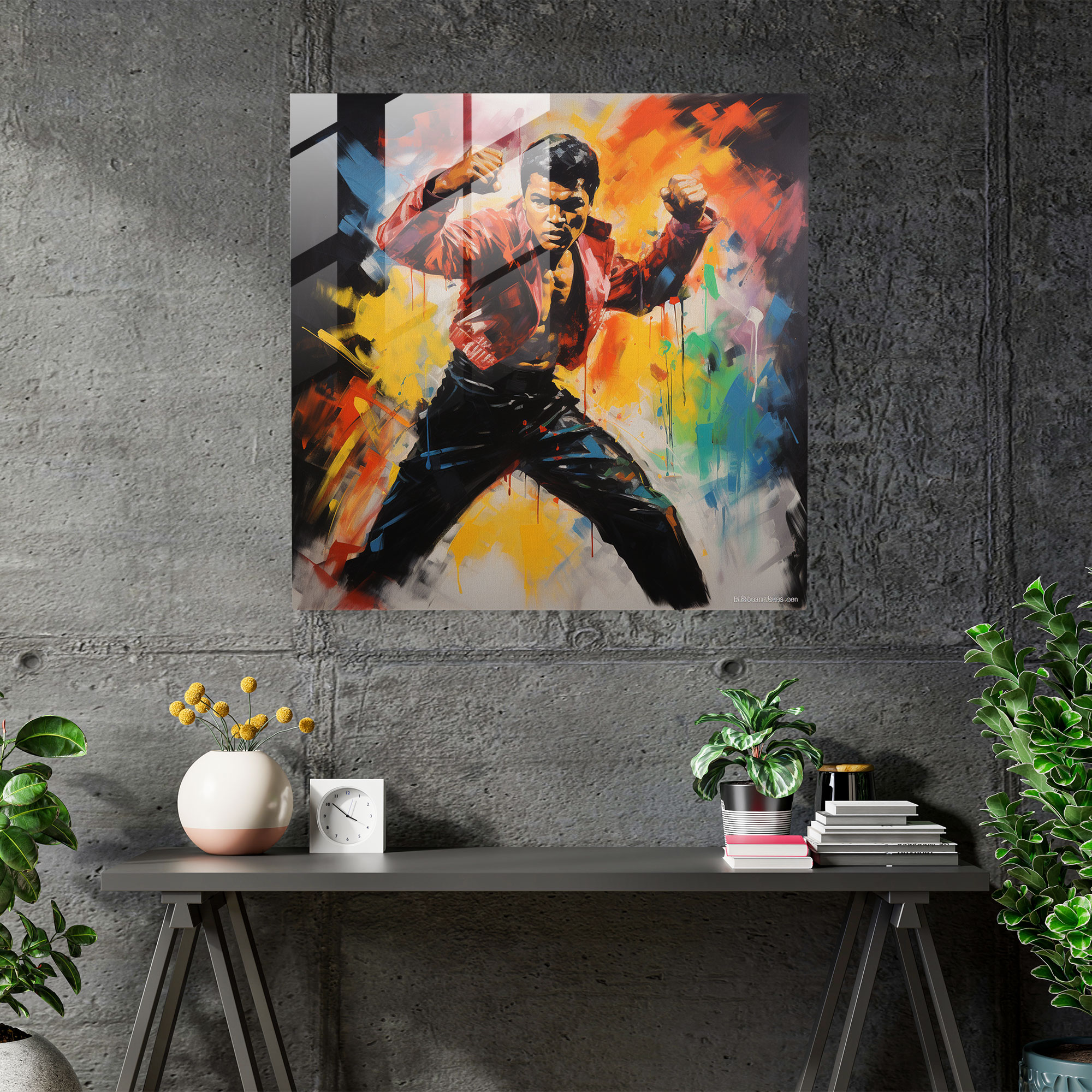 Charismatic Muhammad Ali Glass Print - Muhammad Ali, Home Decoration, Glass Art, Muhammad Ali
