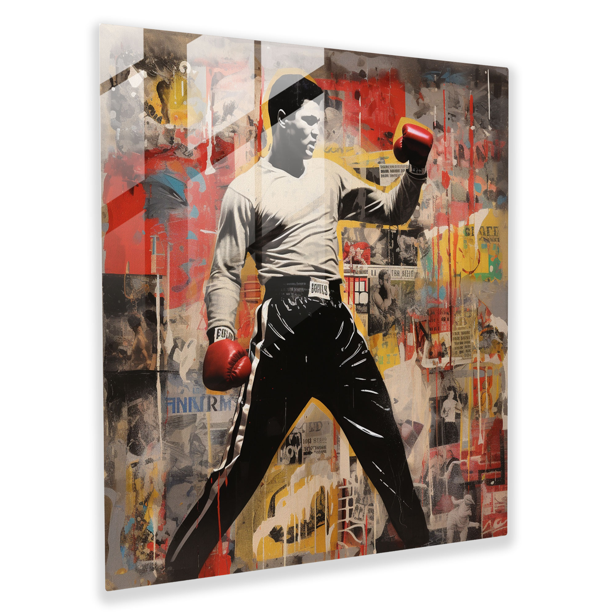 Efsanevi Muhammad Ali Cam Tablo - Muhammad Ali Efsanevi Cam Sanat Ev Dekorasyonu