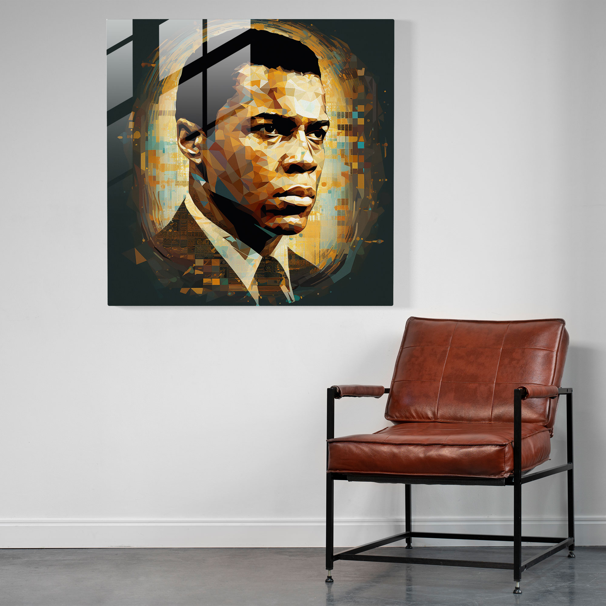 Muhammed Ali Karmaşık Cam Tablo - Modern Sanat Ev Dekorasyonu
