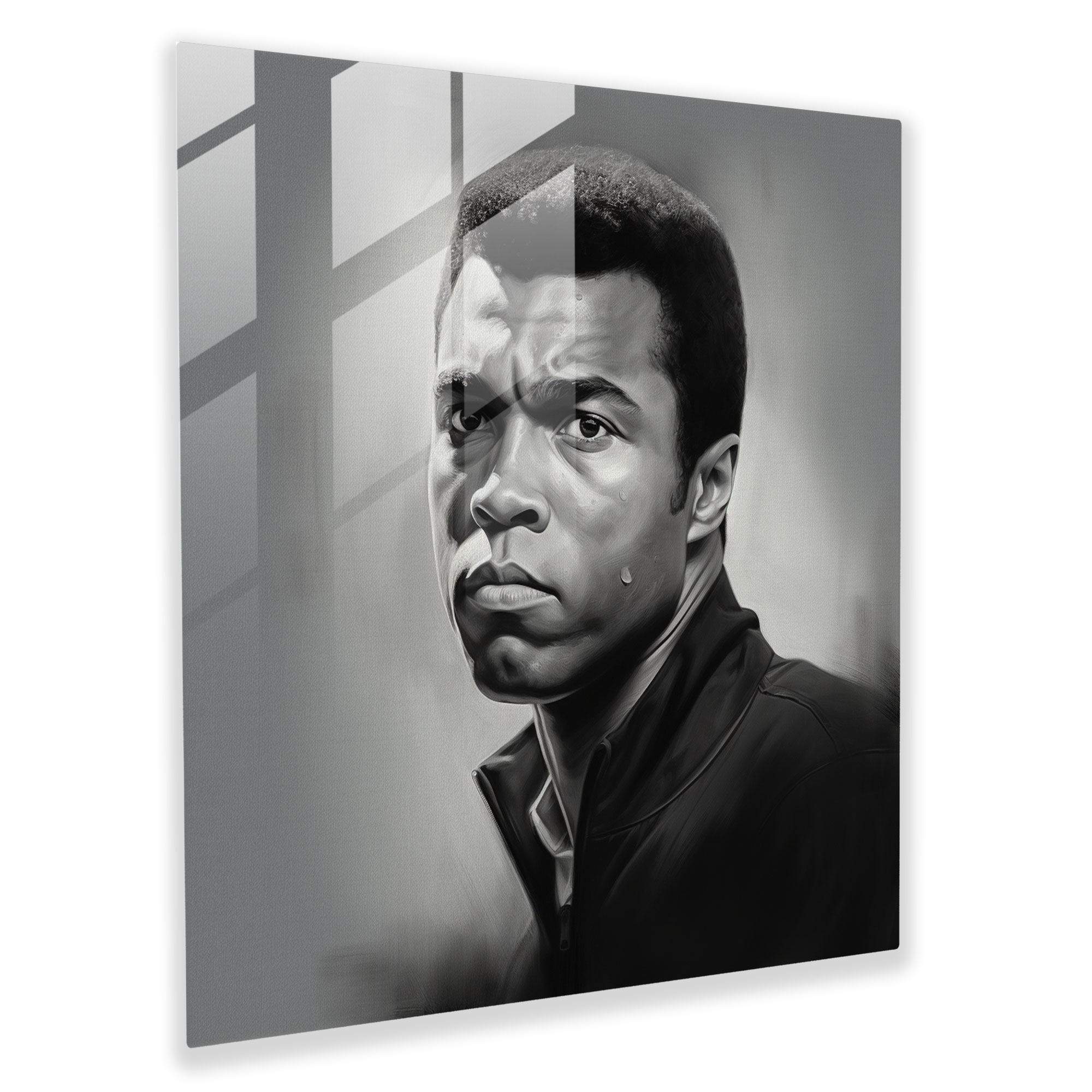 Muhammad Ali Gerçekçi Portre Cam Tablo - Muhammed Ali Cam Tablo Cam Sanatı Ev Dekorasyonu