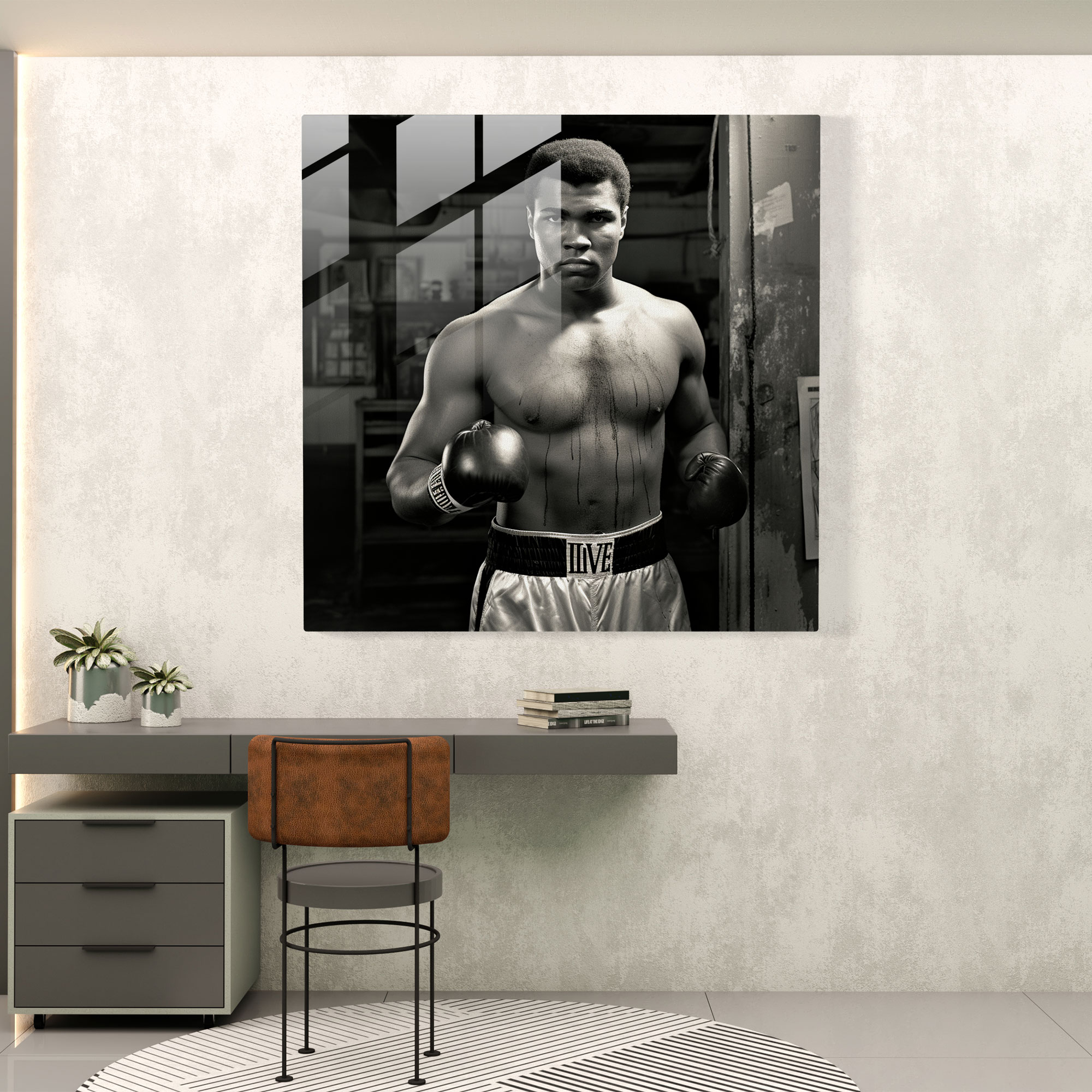 Muhammad Ali Glass Print - Muhammad Ali, Glass Art, Home Decoration, Glass Print